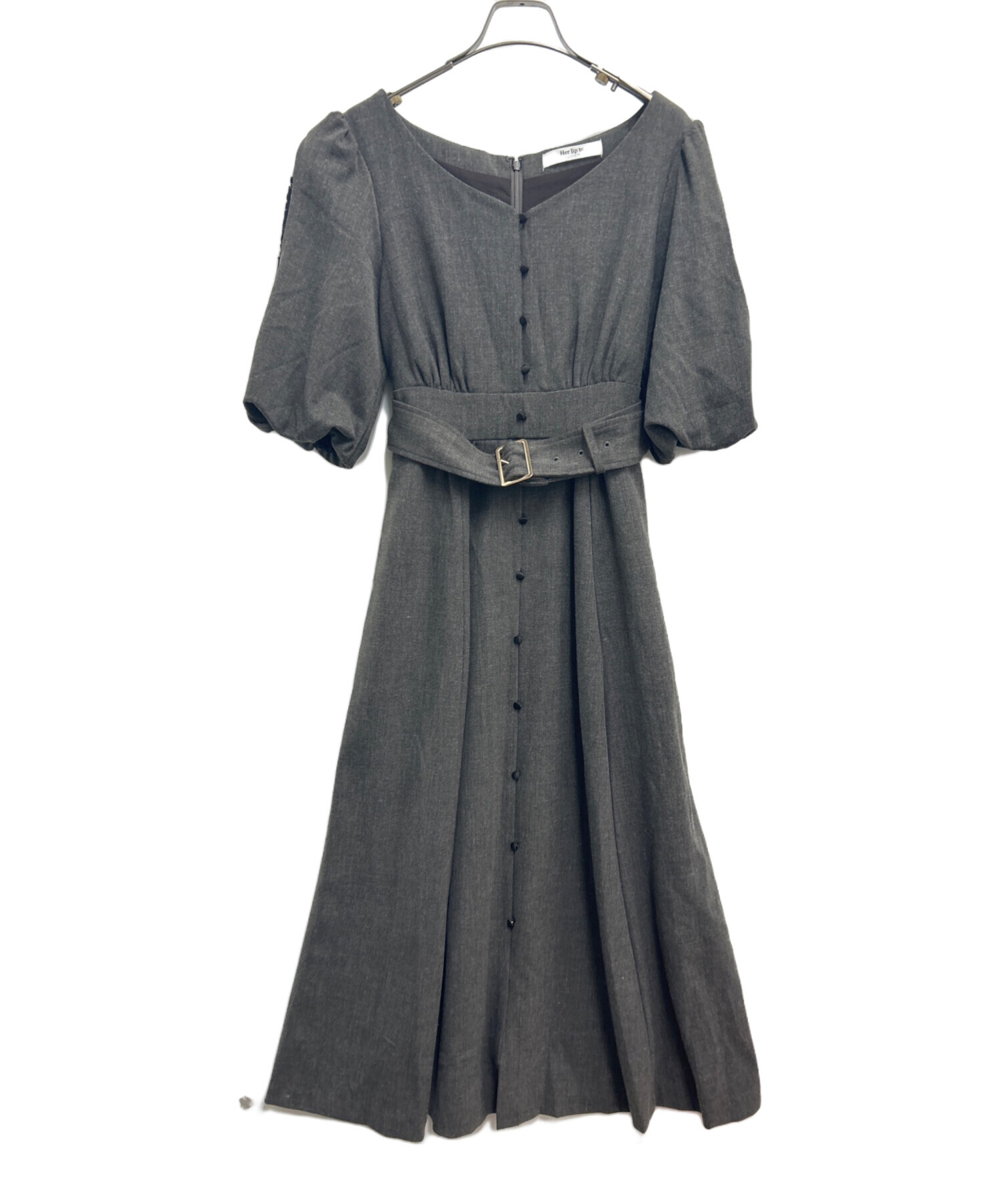 中古】ハーリップトゥ Herlipto Jacaranda Linen Blend Dress ドレス ワンピース ロング マキシ 七分袖 Vネック