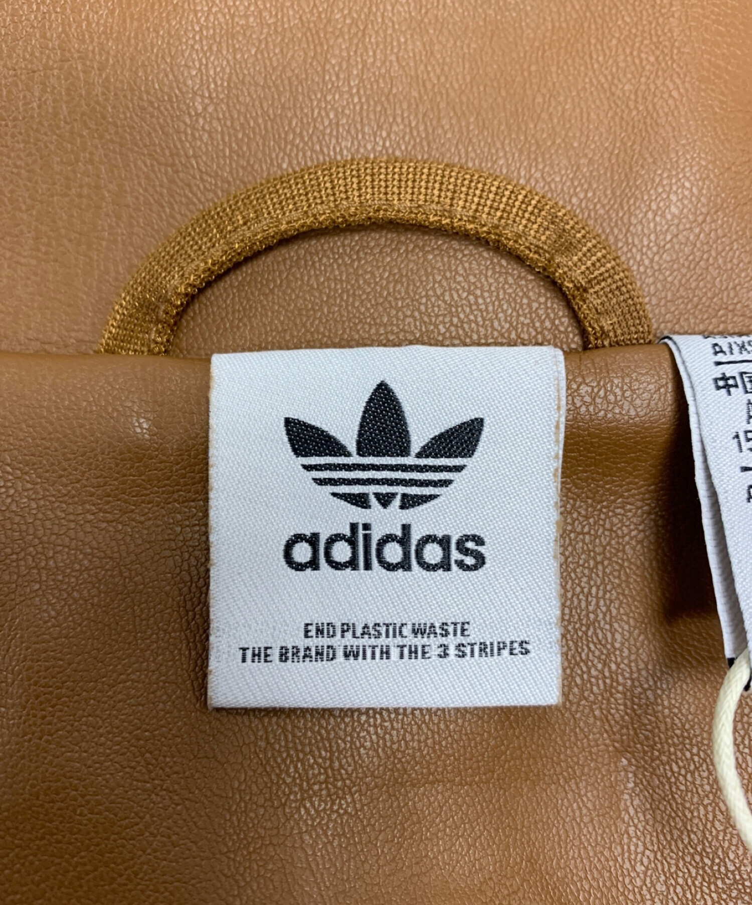 adidas (アディダス) フェイクレザージャケット ブラウン サイズ:S 未使用品