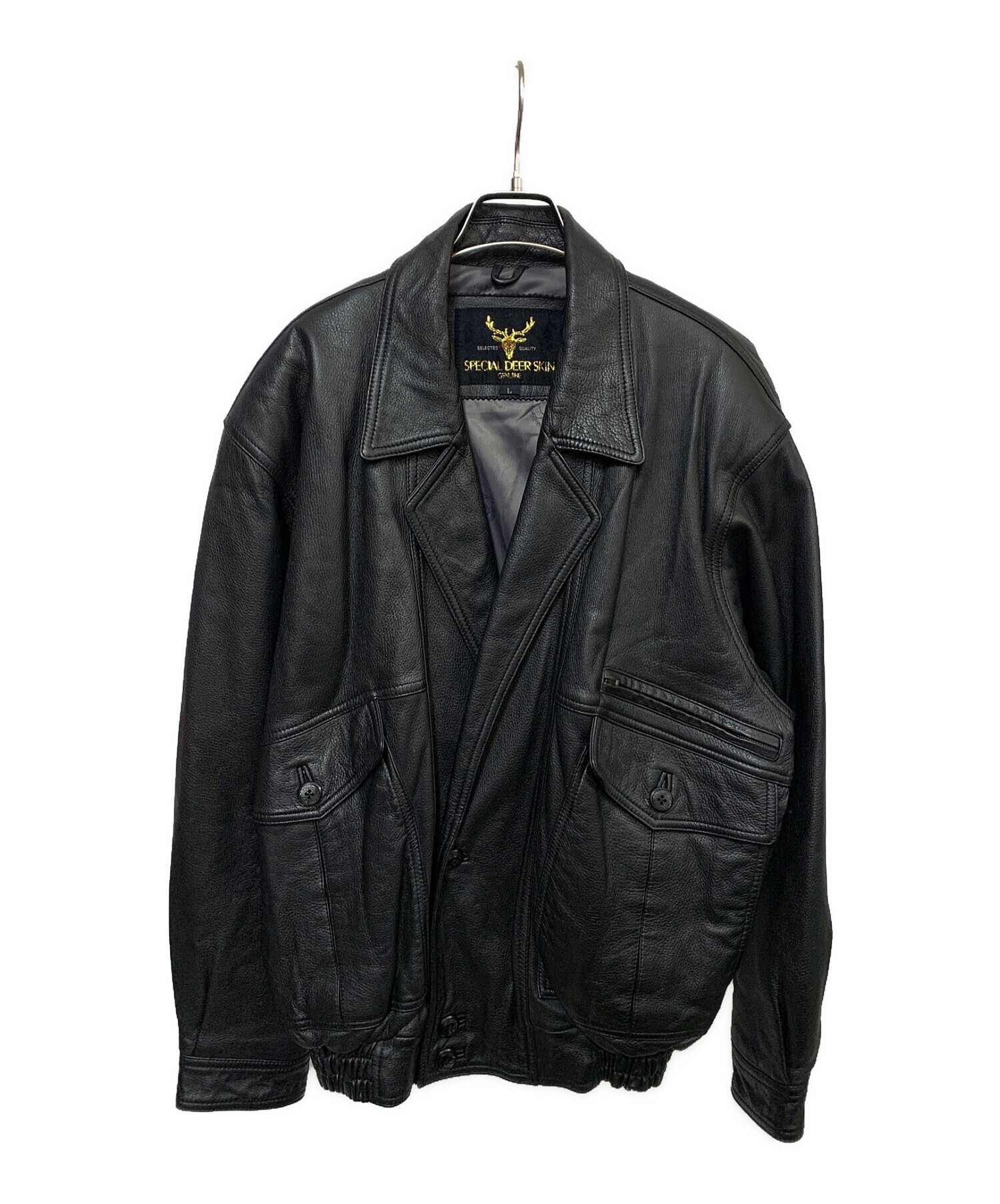 SPECIAL DEER SKIN (スペシャルディアスキン) レザージャケット ブラック サイズ:L