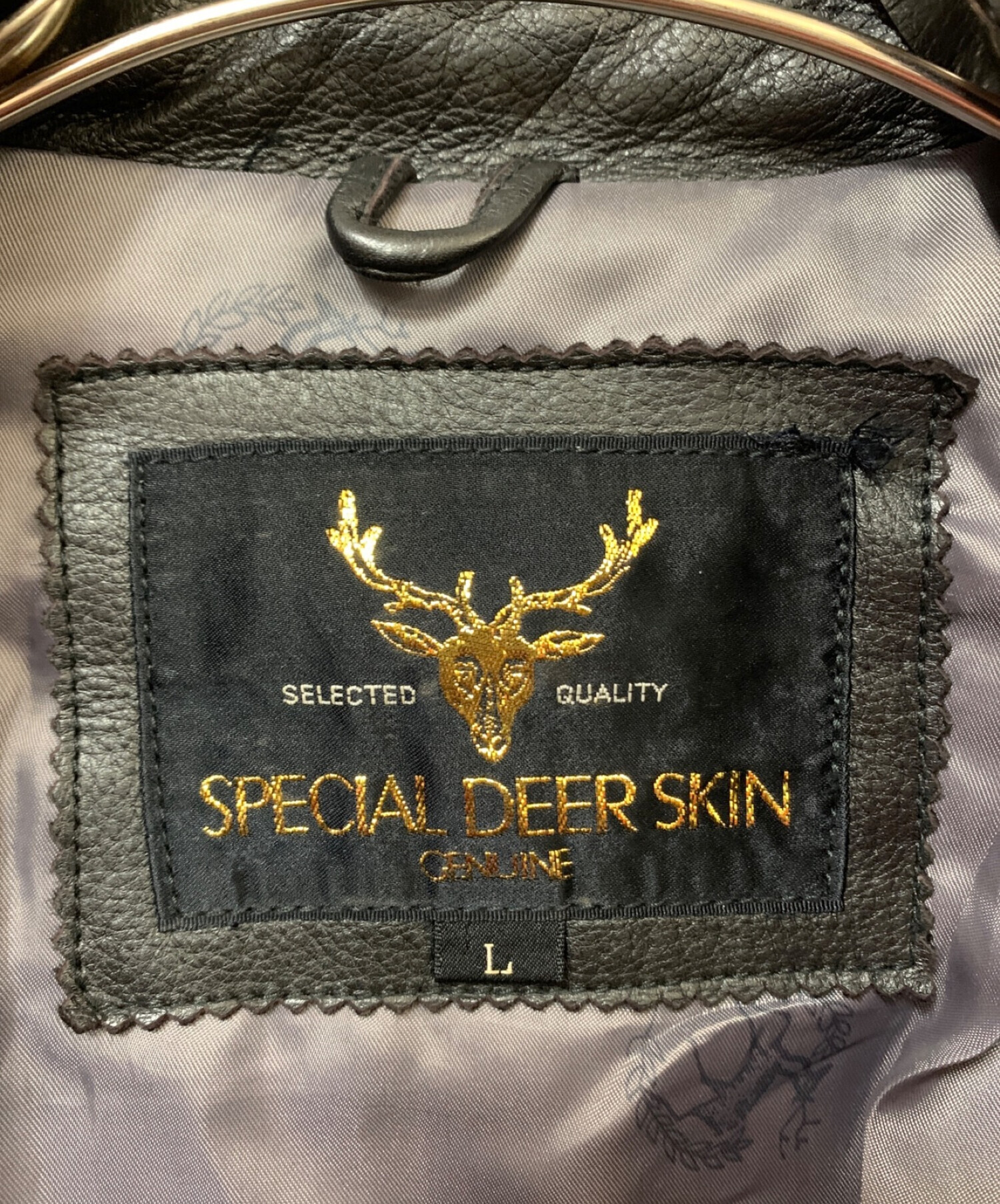 SPECIAL DEER SKIN (スペシャルディアスキン) レザージャケット ブラック サイズ:L