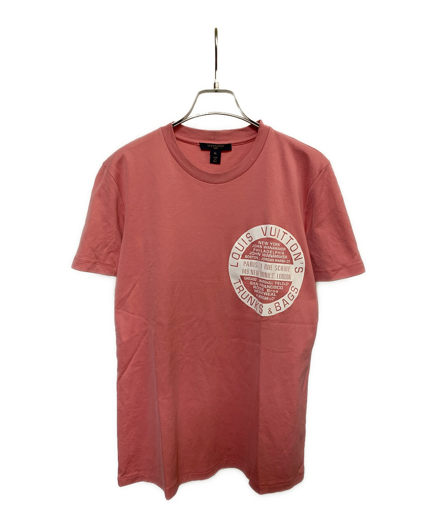 LOUIS VUITTON (ルイ ヴィトン) スタンプロゴTシャツ ピンク サイズ:XL