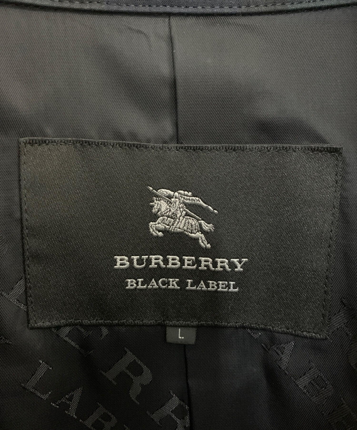 BURBERRY BLACK LABEL (バーバリーブラックレーベル) ステンカラーコート グリーン×ネイビー サイズ:L