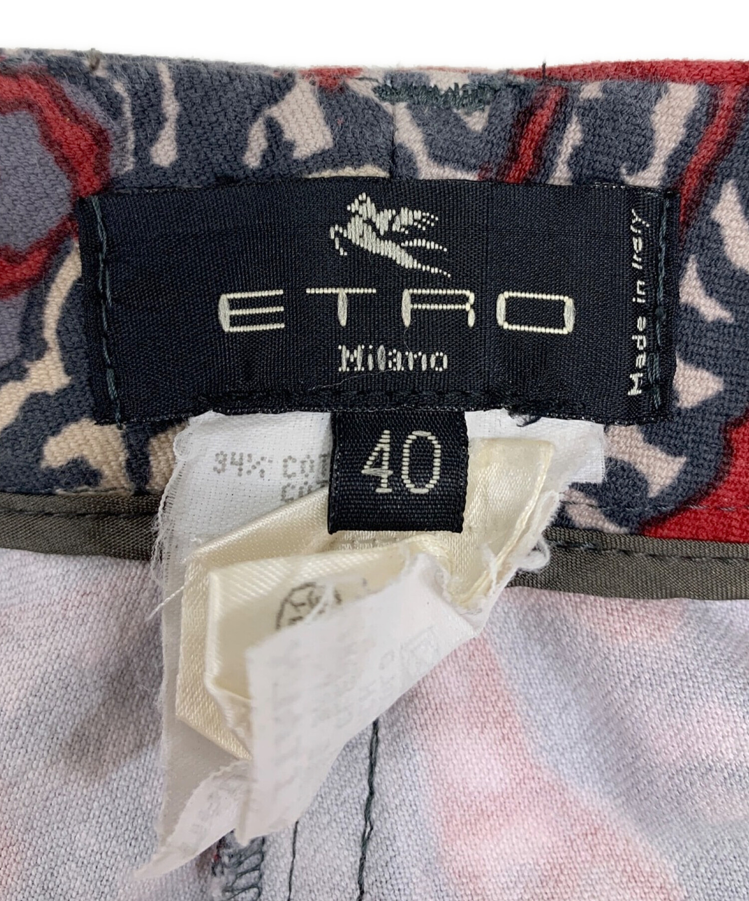 中古・古着通販】ETRO (エトロ) パンツ レッド×ネイビー サイズ:40