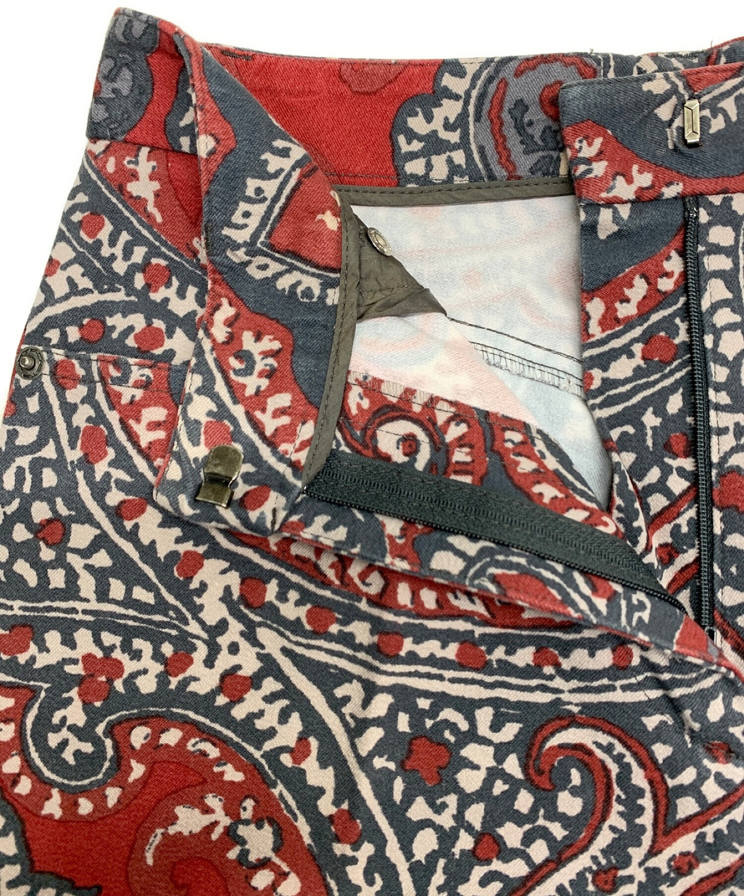 中古・古着通販】ETRO (エトロ) パンツ レッド×ネイビー サイズ:40