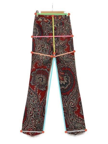 【中古・古着通販】ETRO (エトロ) パンツ レッド×ネイビー サイズ