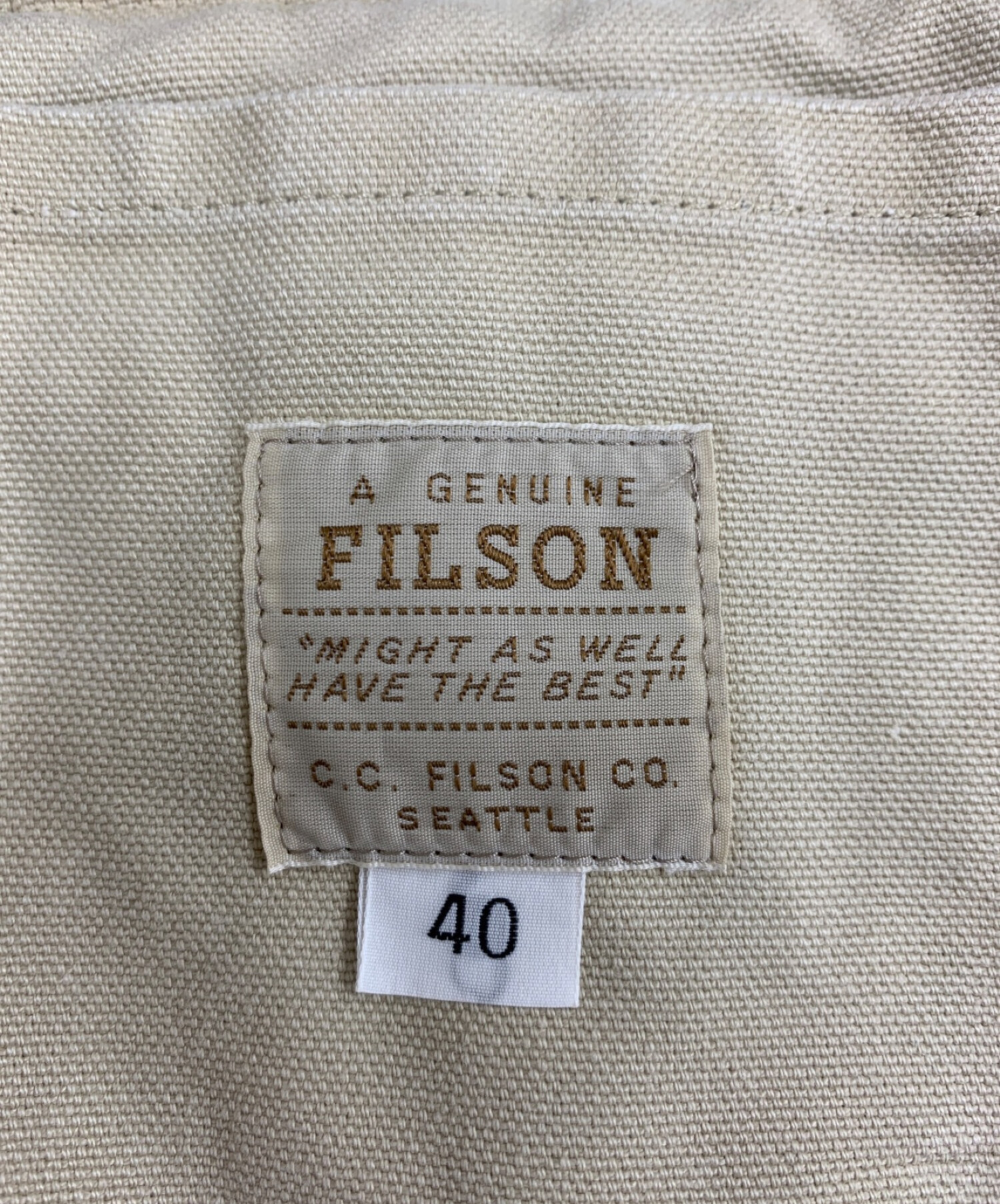 FILSON (フィルソン) ハンティングジャケット ベージュ サイズ:40 未使用品