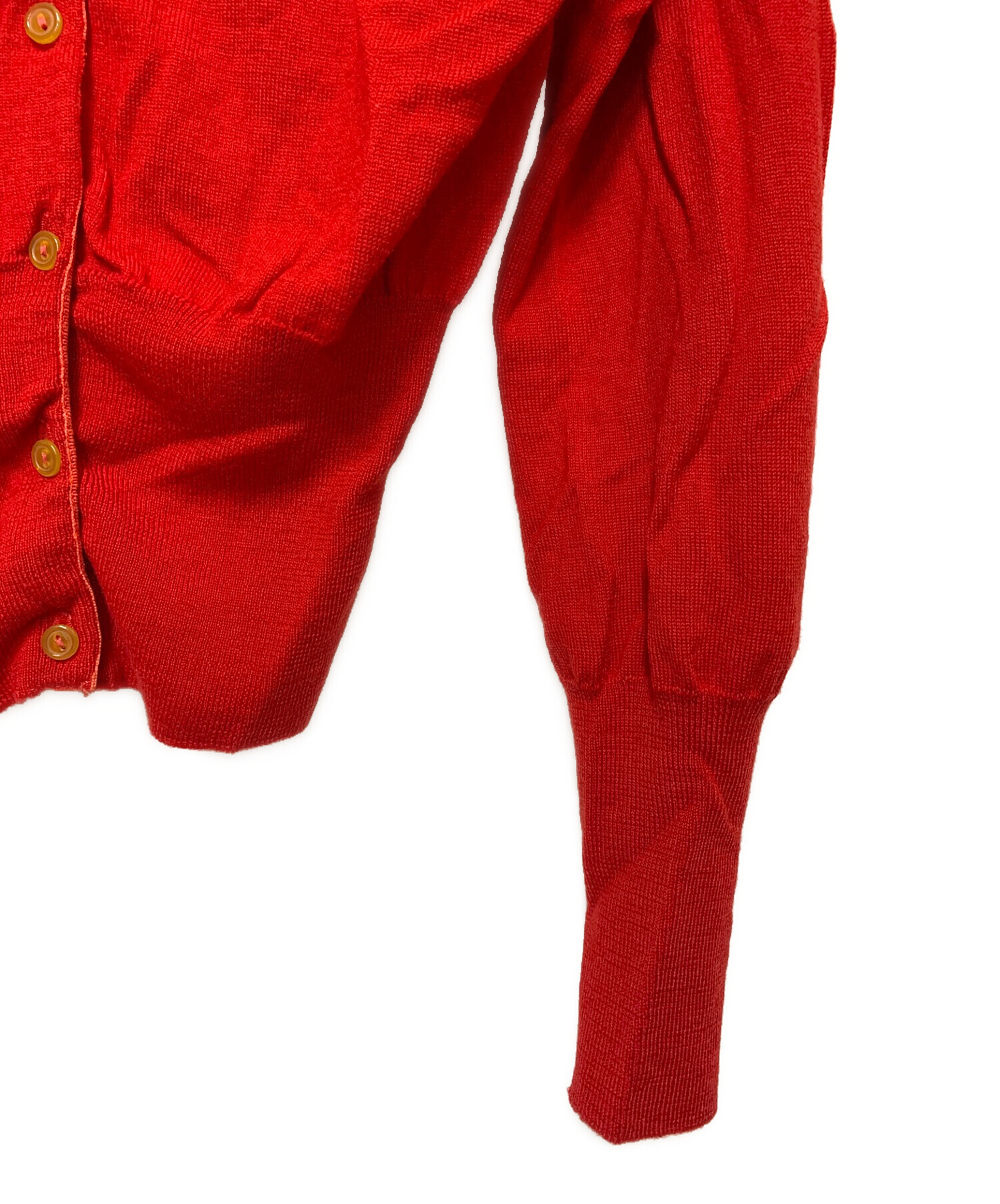 Vivienne Westwood RED LABEL (ヴィヴィアンウエストウッドレッドレーベル) ロゴ 刺繍ニット カーディガン レッド  サイズ:無し