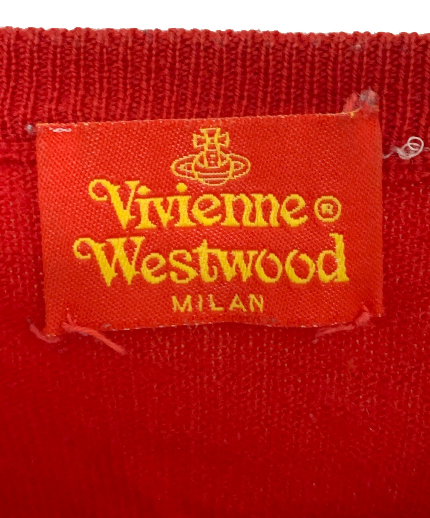 Vivienne Westwood RED LABEL (ヴィヴィアンウエストウッドレッドレーベル) ロゴ 刺繍ニット カーディガン レッド  サイズ:無し