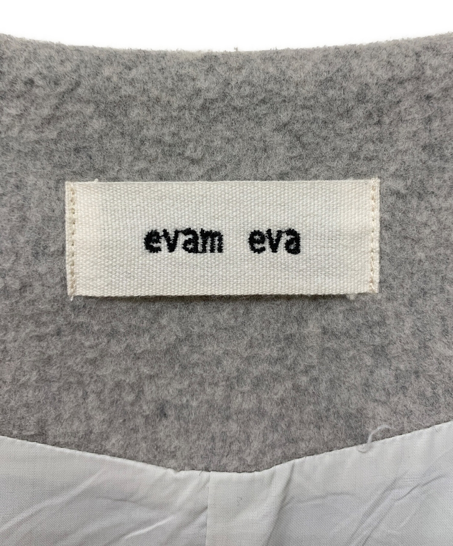 evam eva (エヴァムエヴァ) ウールラグランロングコート グレー サイズ:1