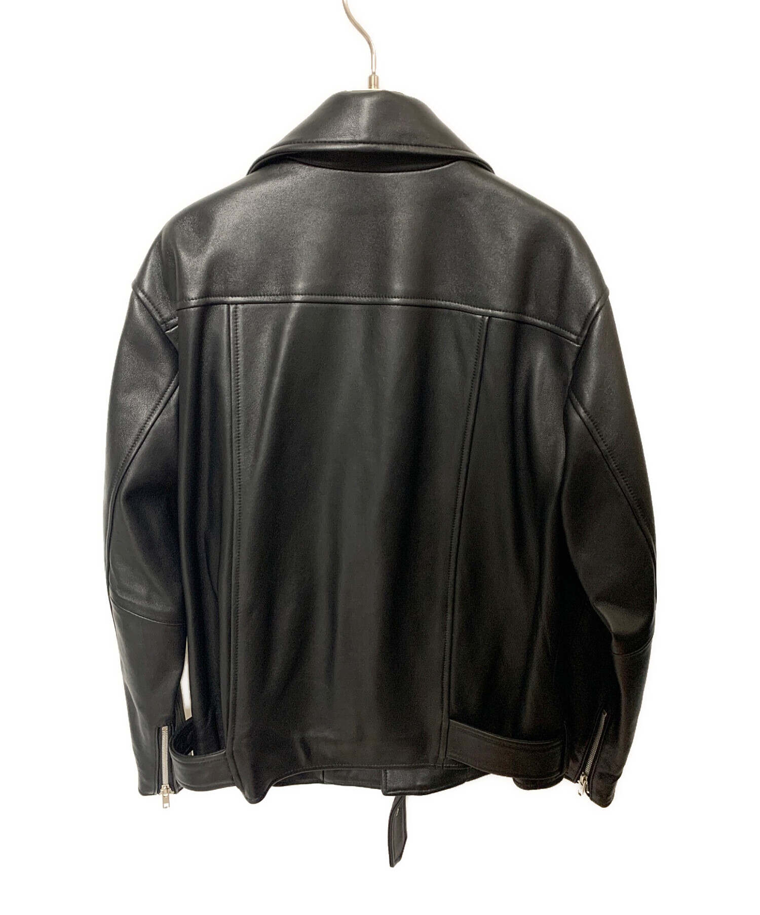 Ungrid (アングリッド) リアルレザーライダースジャケット ブラック サイズ:M