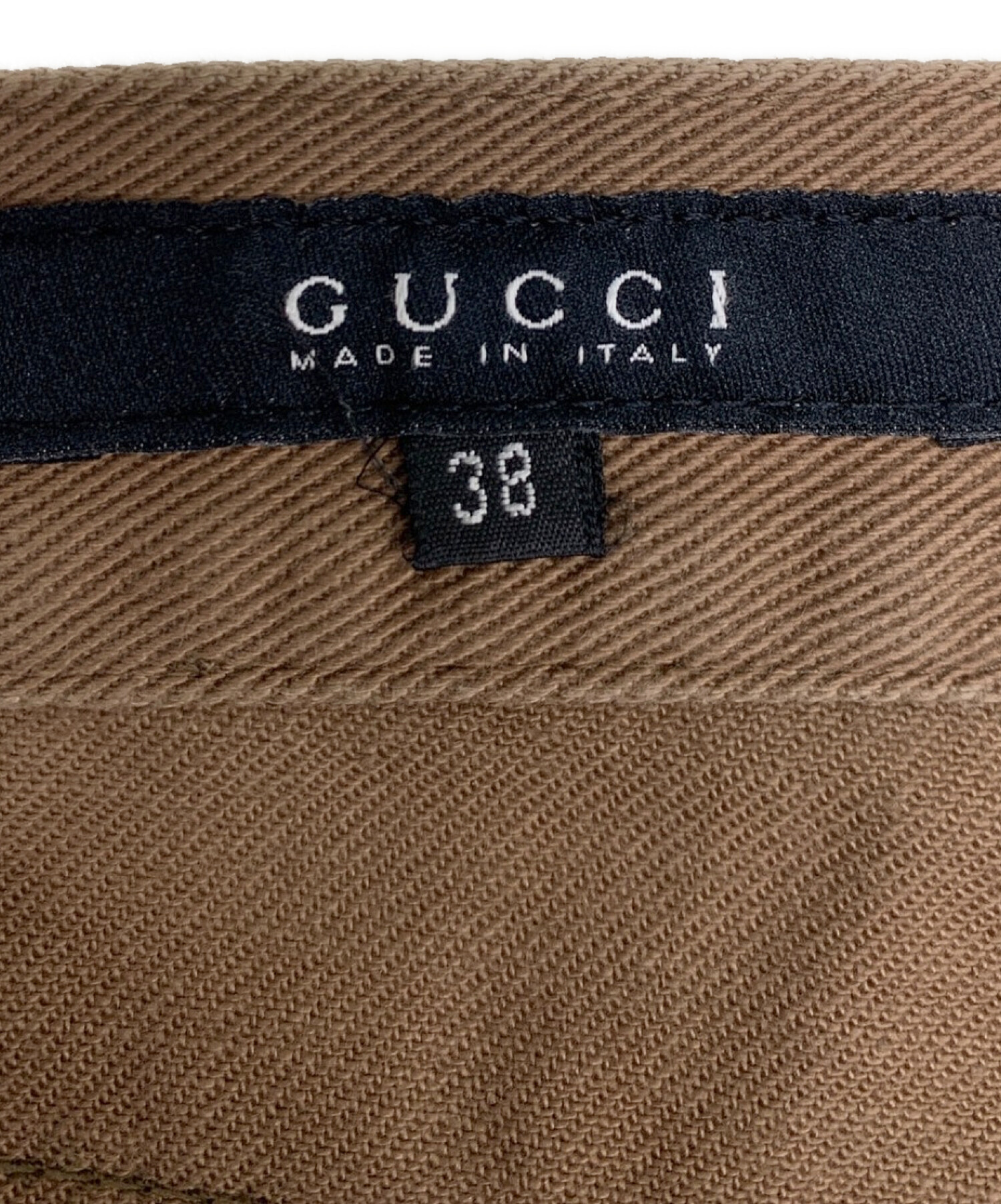 中古・古着通販】GUCCI (グッチ) ボタンフライパンツ ブラウン サイズ