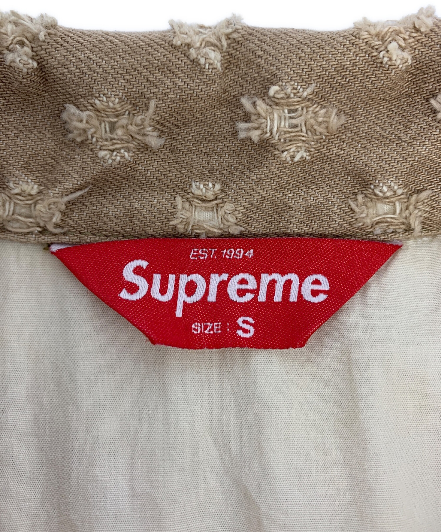 Supreme (シュプリーム) ホールパンチデニムトラッカージャケット ベージュ サイズ:S