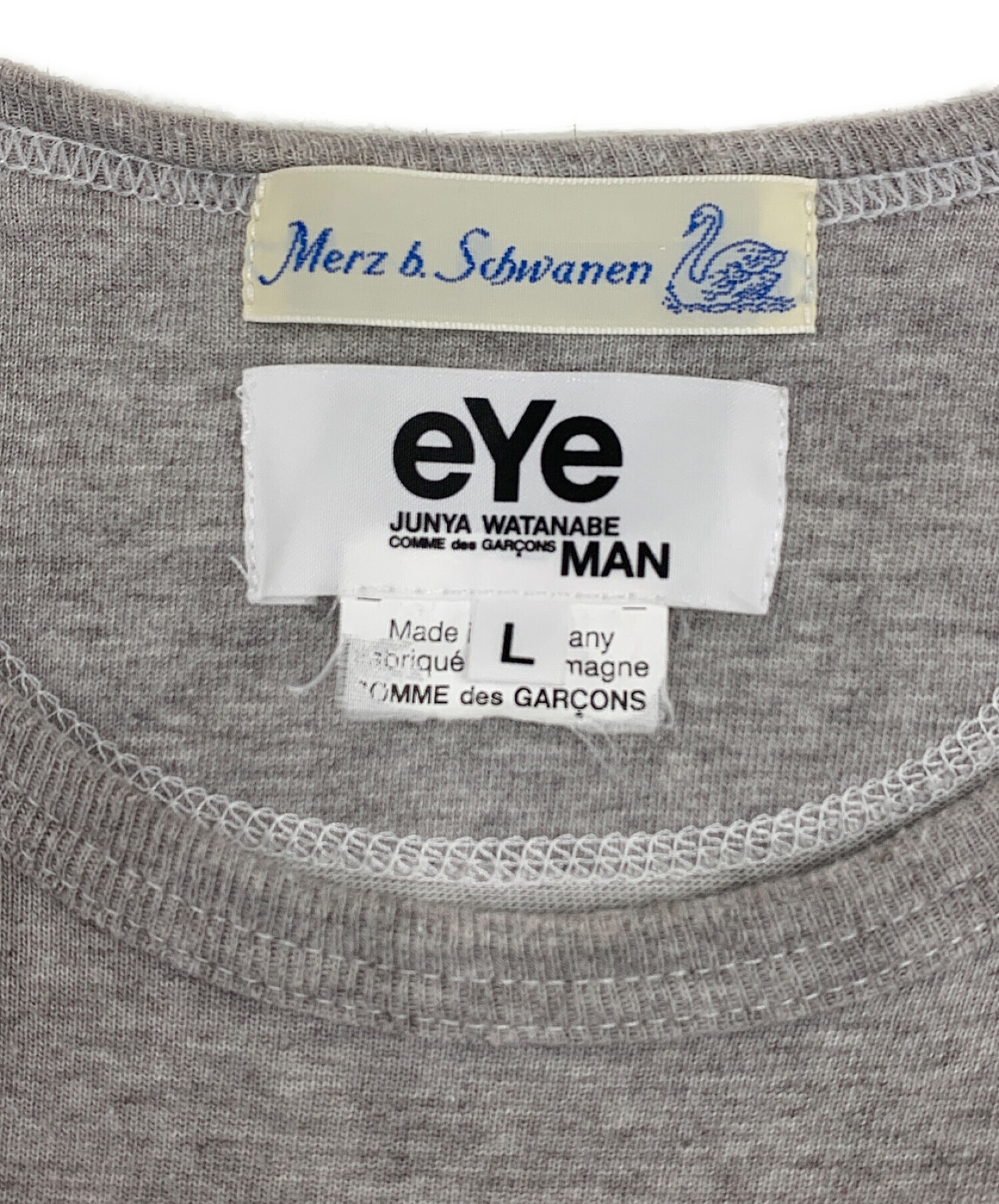 eYe COMME des GARCONS JUNYAWATANABE MAN (アイ コム デ ギャルソン ジュンヤ ワタナベ マン)  ローラープリントTシャツ グレー サイズ:L