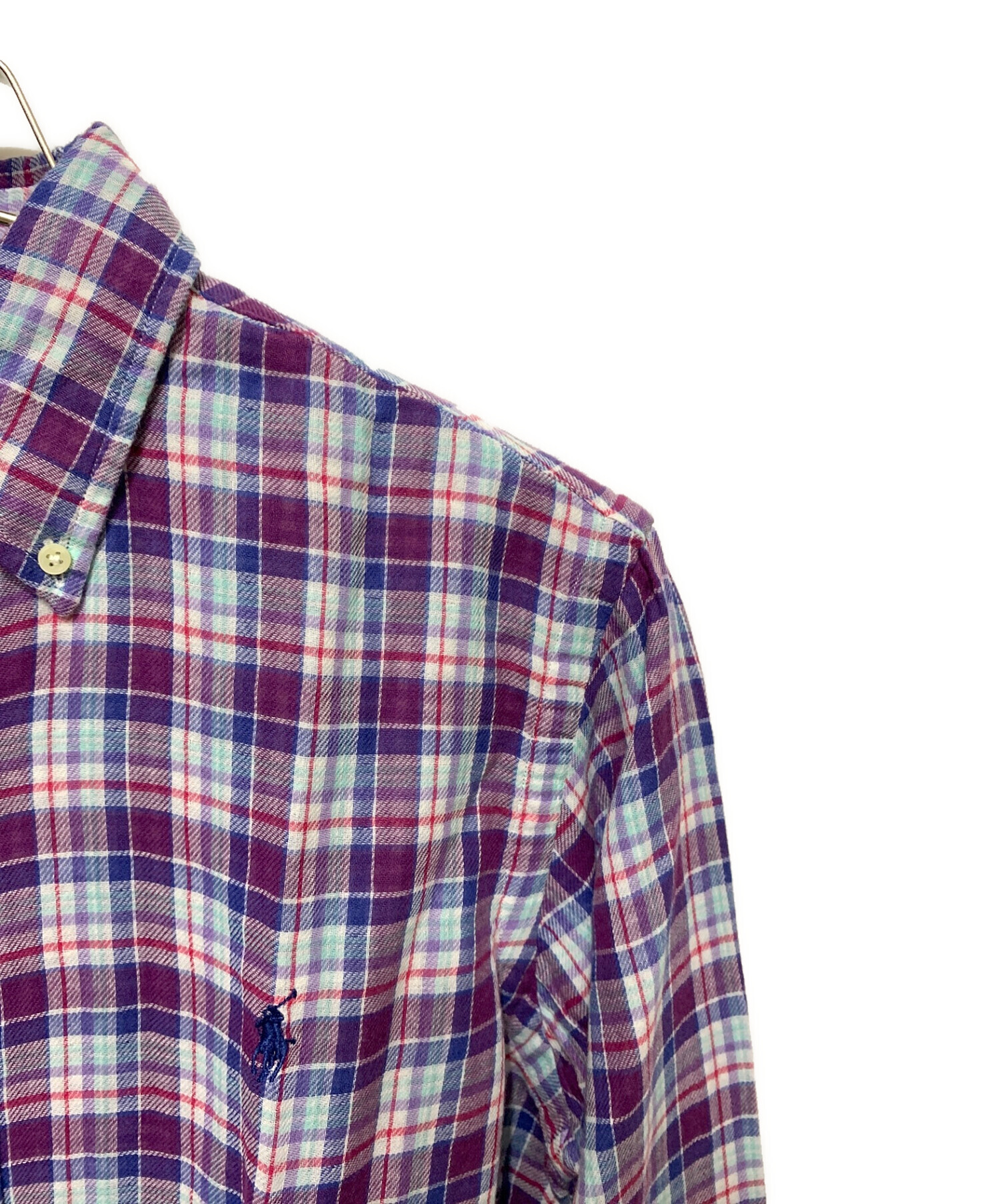 POLO RALPH LAUREN (ポロ・ラルフローレン) チェックシャツ ブルー×パープル サイズ:M 未使用品