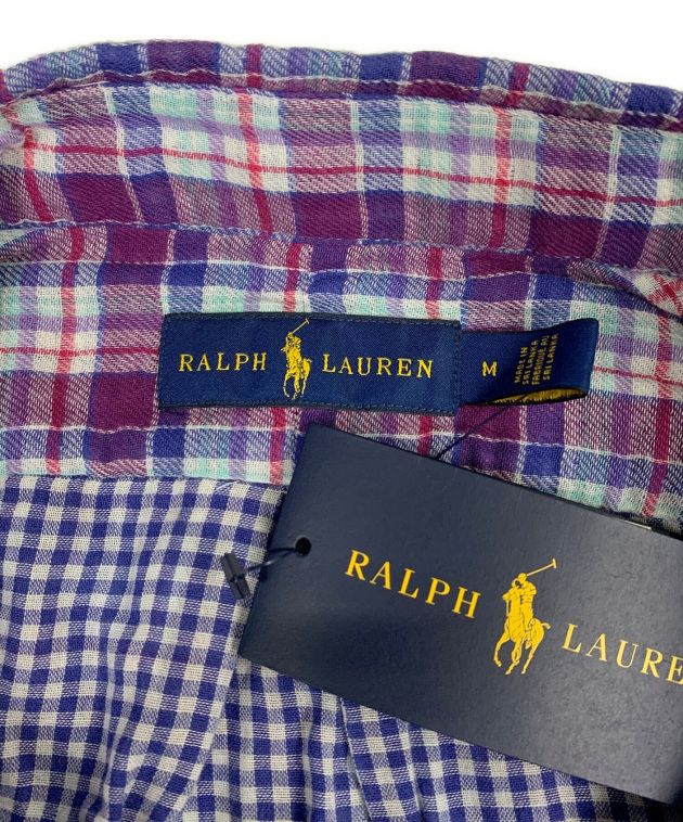 POLO RALPH LAUREN (ポロ・ラルフローレン) チェックシャツ ブルー×パープル サイズ:M 未使用品