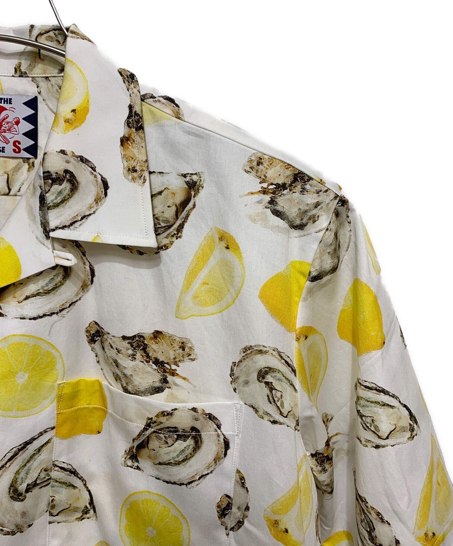 son of the cheese (（サノバチーズ）) Oyster shirts S/S ホワイト×イエロー サイズ:S