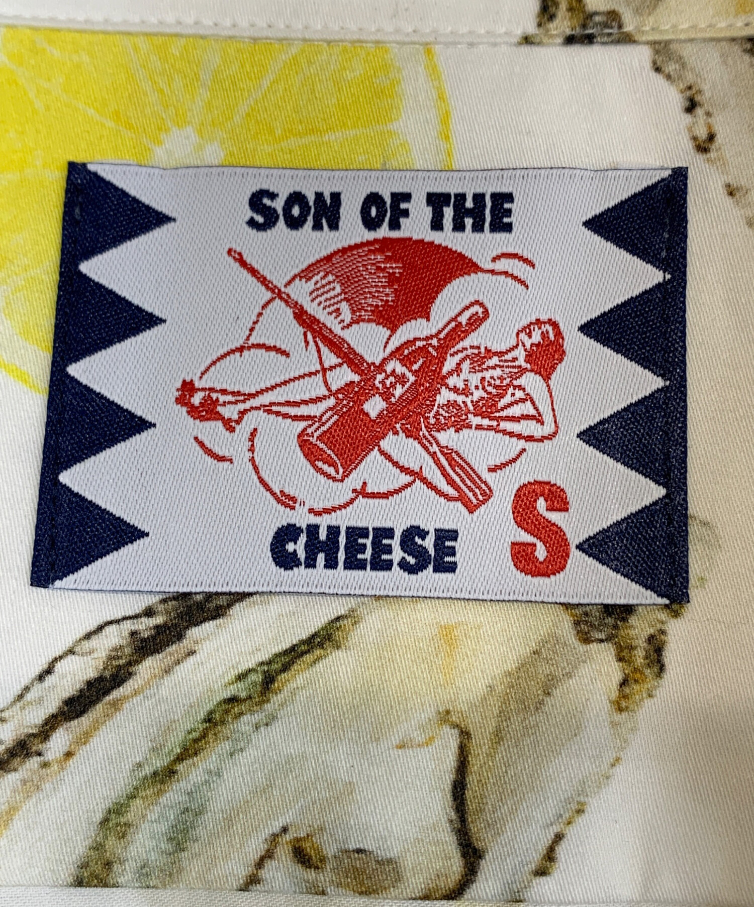 son of the cheese (（サノバチーズ）) Oyster shirts S/S ホワイト×イエロー サイズ:S