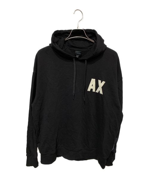 【中古・古着通販】ARMANI EXCHANGE (アルマーニ エクスチェンジ) AXロゴフード付きスウェットパーカー ブラック  サイズ:L｜ブランド・古着通販 トレファク公式【TREFAC FASHION】スマホサイト