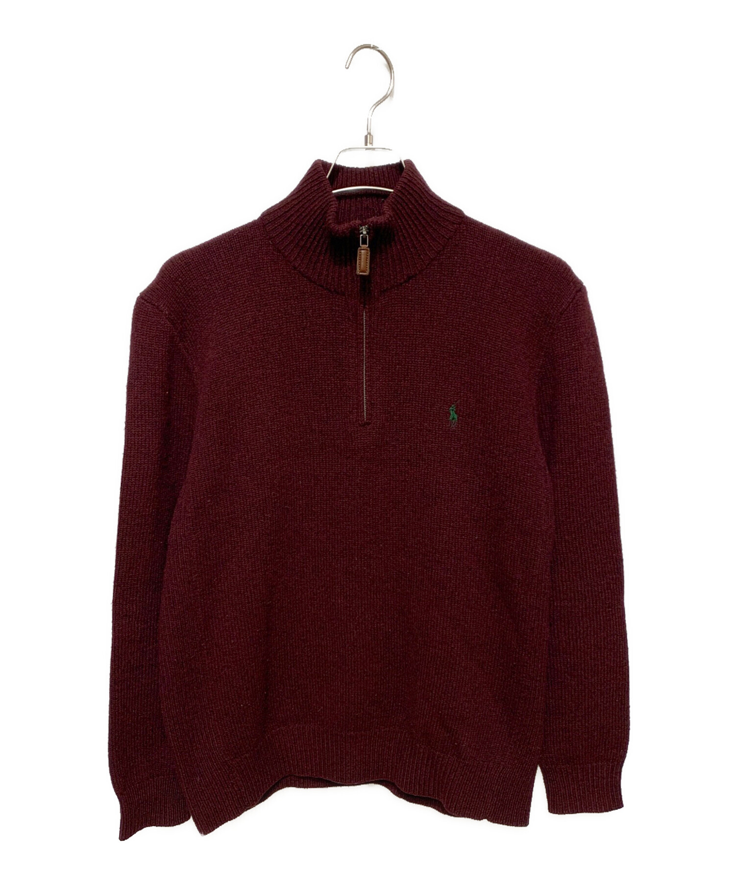 中古・古着通販】POLO RALPH LAUREN (ポロ・ラルフローレン) ハーフジップニット ワインレッド サイズ:L｜ブランド・古着通販  トレファク公式【TREFAC FASHION】スマホサイト