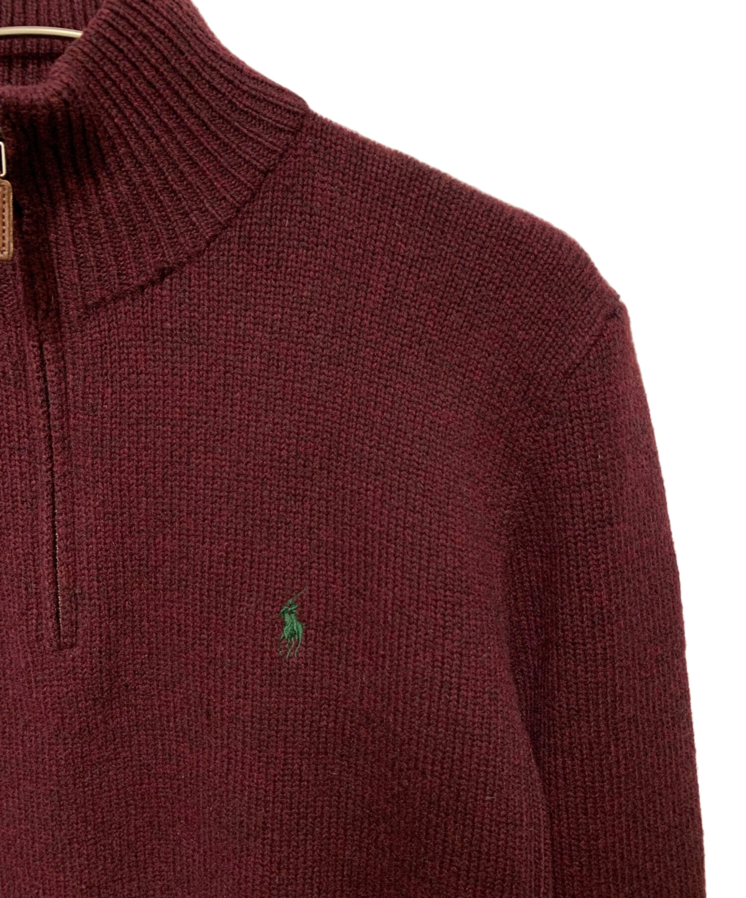 中古・古着通販】POLO RALPH LAUREN (ポロ・ラルフローレン) ハーフジップニット ワインレッド サイズ:L｜ブランド・古着通販  トレファク公式【TREFAC FASHION】スマホサイト