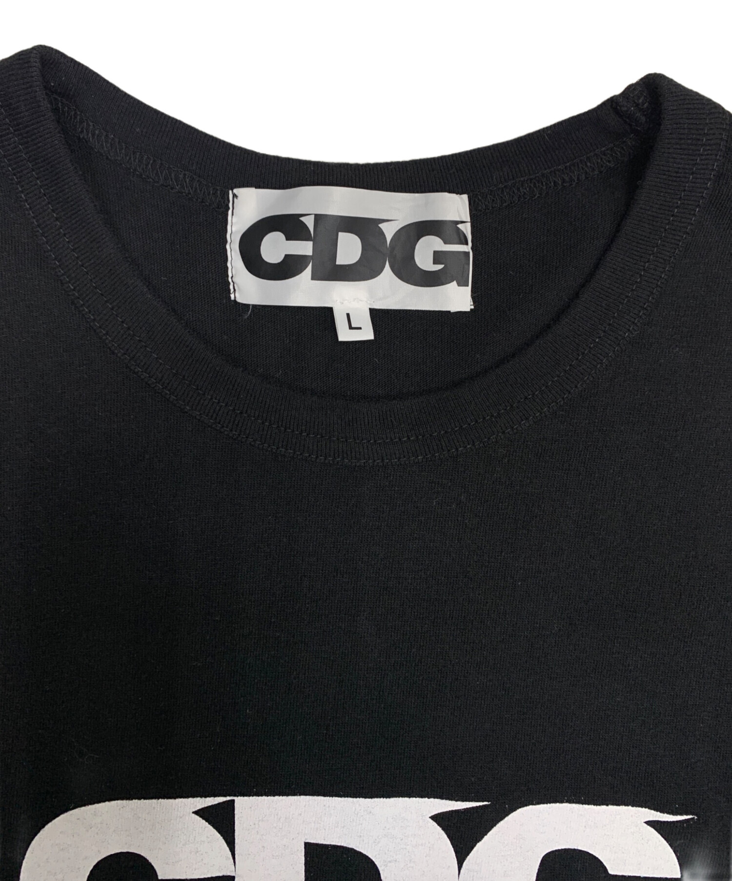 COMME des GARCONS (コムデギャルソン) CDGプリントTシャツ ブラック サイズ:L