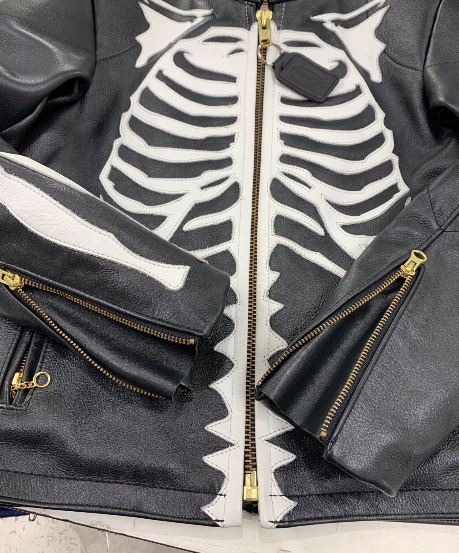 中古・古着通販】VANSON (バンソン) BONE レザージャケット ブラック サイズ:34｜ブランド・古着通販 トレファク公式【TREFAC  FASHION】スマホサイト