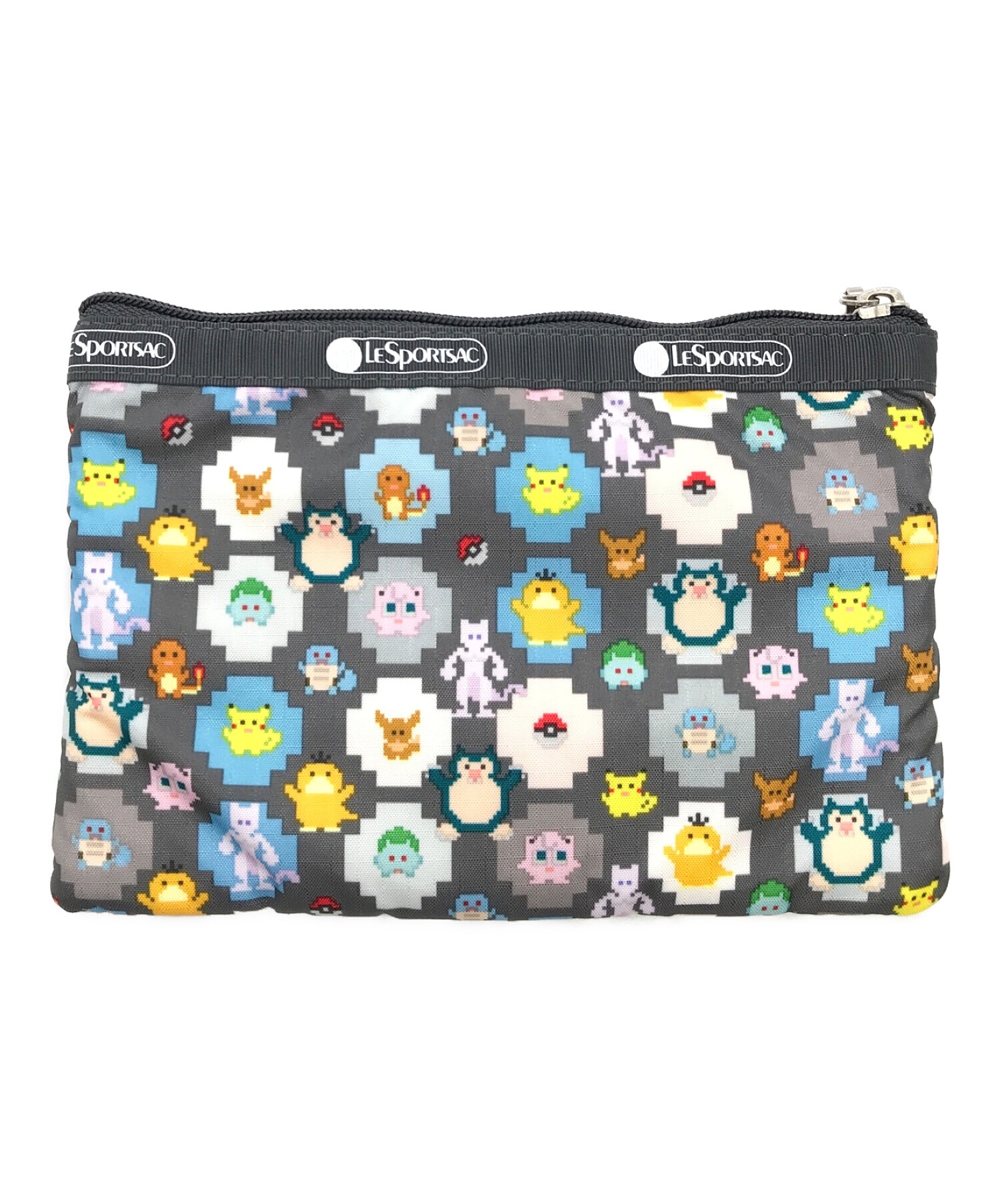 LeSportsac (レスポートサック) マルチポーチ/ポケモン/ポケットモンスター/ピクセルライト グレー