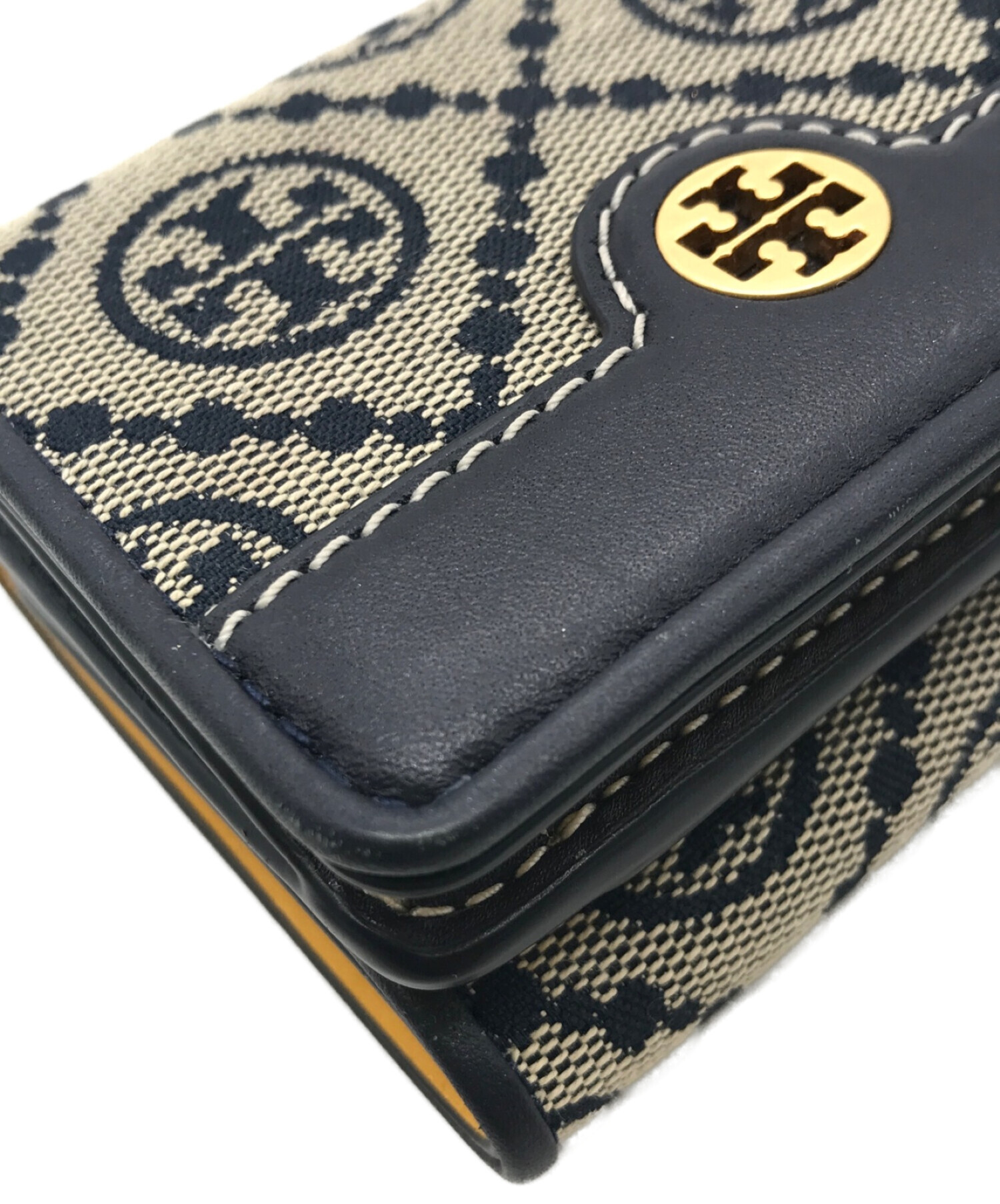 TORY BURCH (トリーバーチ) 2つ折り財布/コンパクトウォレット ネイビー×ベージュ