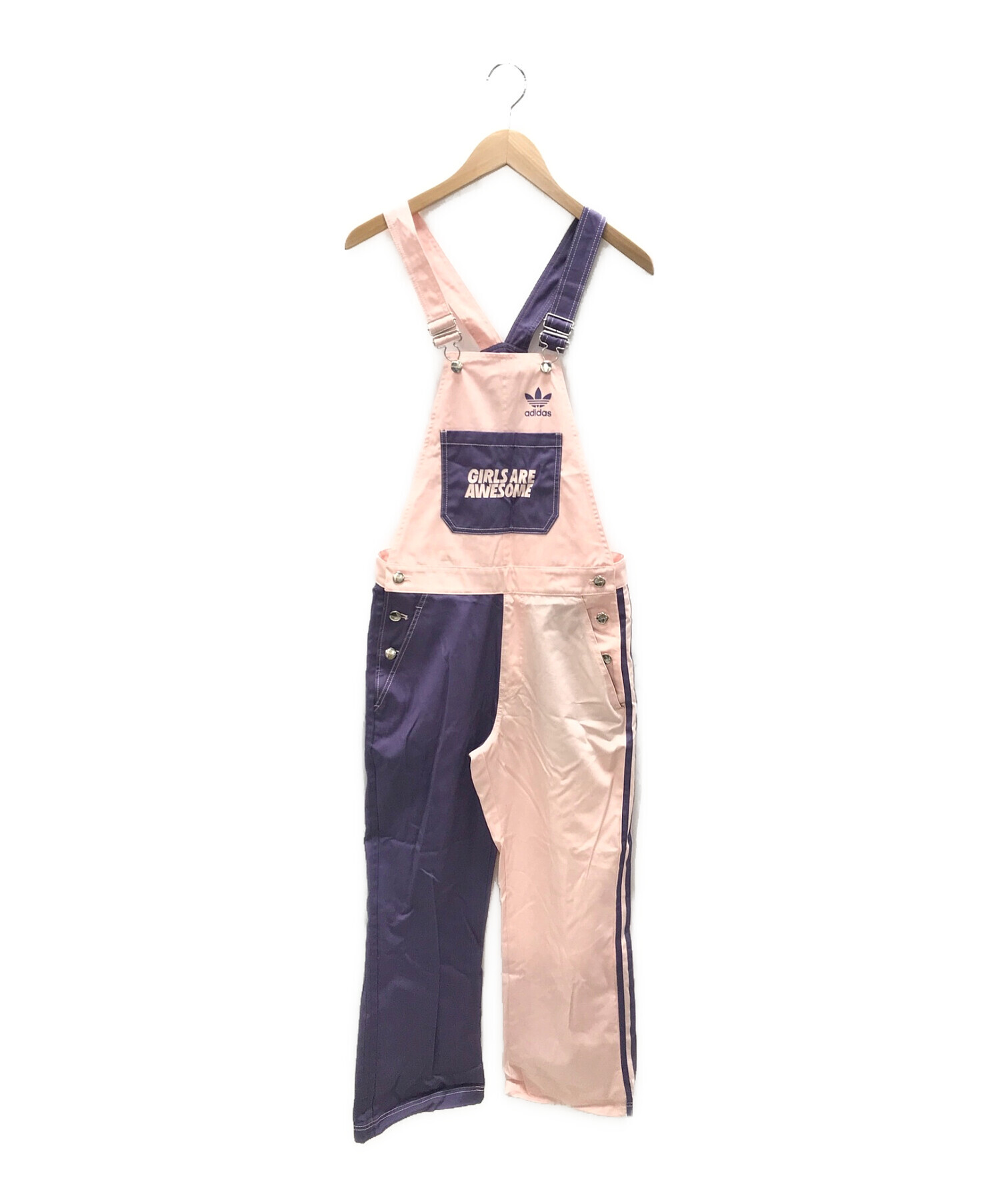 adidas Originals (アディダスオリジナル) DUNGAREE/ ダンガリー/オーバーオール/カラーブロックデザイン ピンク×パープル  サイズ:Ｍ 未使用品