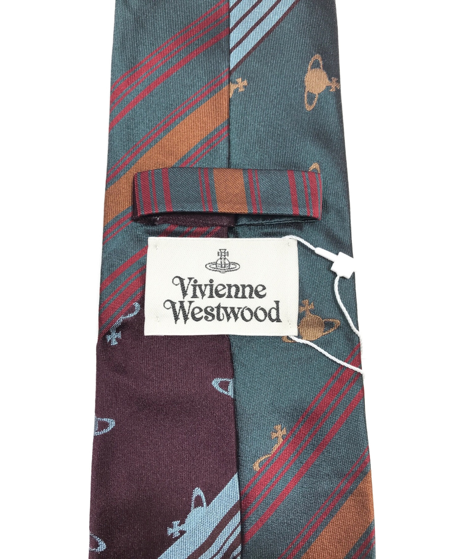 Vivienne Westwood (ヴィヴィアンウエストウッド) ネクタイ グリーン×レッド サイズ:FREE 未使用品