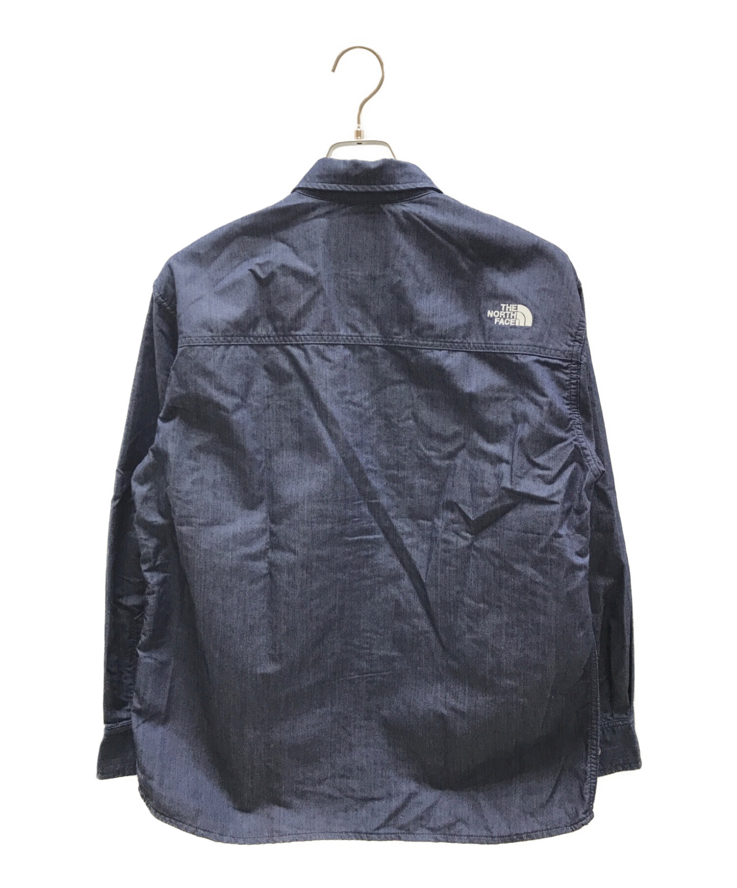 THE NORTH FACE (ザ ノース フェイス) LS NY DENIM NPE ST/ロングスリーブナイロンデニムヌプシシャツ インディゴ  サイズ:Ｍ