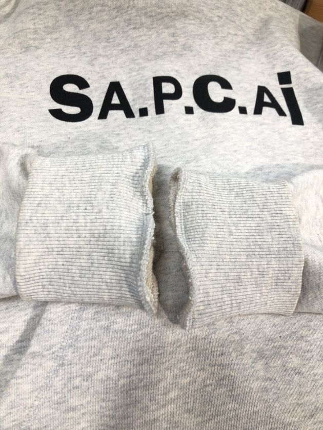 A.P.C.×sacai (アーペーセー×サカイ) TAIYO HOODIE/サイドジップ/プルオーバーパーカー ベージュ サイズ:XS