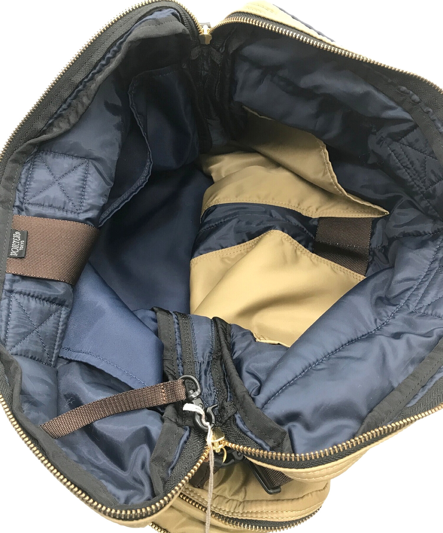 MARNI × PORTER HELMET BAG ROUND ZIPネイビーブラウンベージュ素材 ...