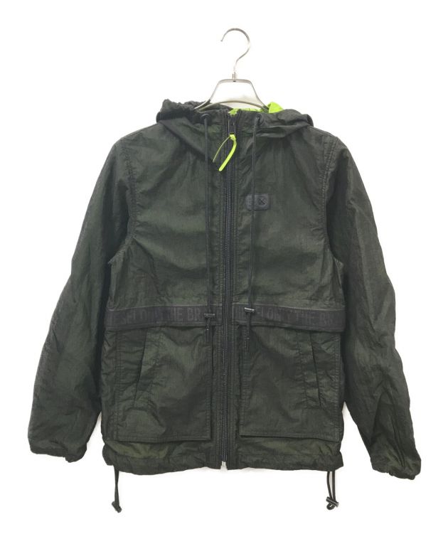 中古・古着通販】DIESEL (ディーゼル) フード付きバックプリントナイロンフルジップジャケット グリーン サイズ:XS｜ブランド・古着通販  トレファク公式【TREFAC FASHION】スマホサイト