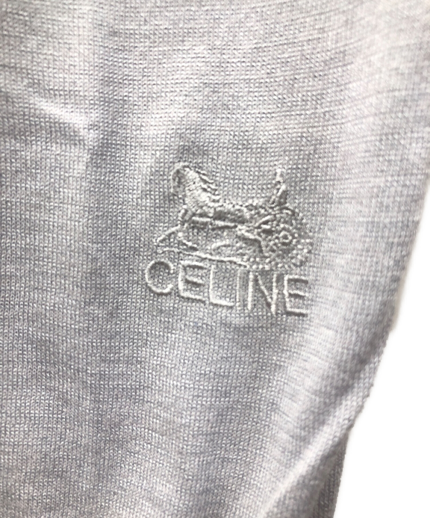 中古・古着通販】CELINE (セリーヌ) ノースリーブニットポロ スカイ