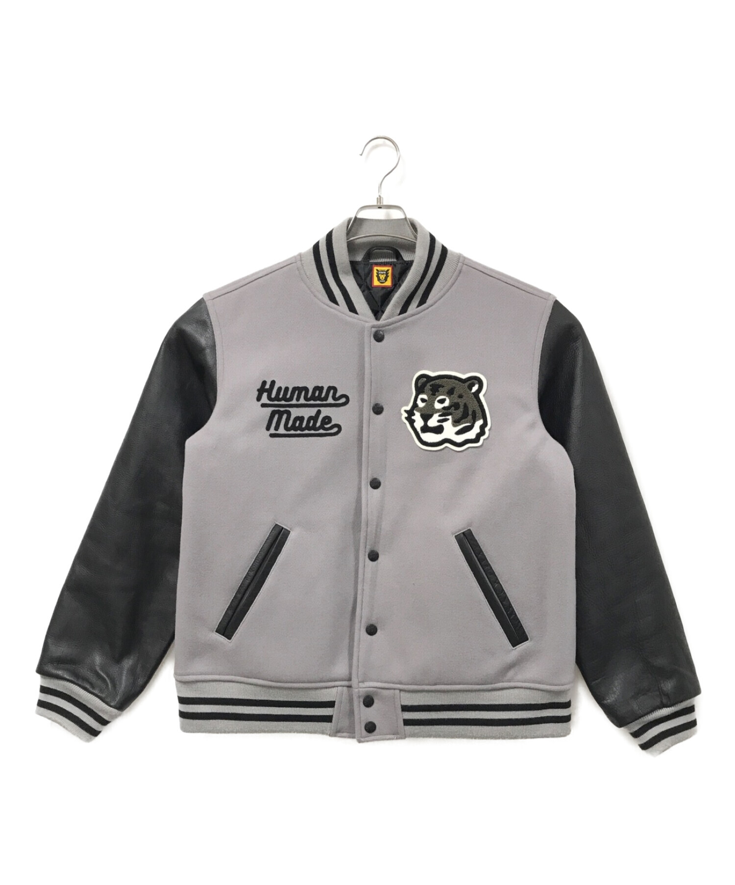 HUMAN MADE (ヒューマンメイド) Varsity Jacket/バーシティジャケット グレー×ブラック サイズ:L