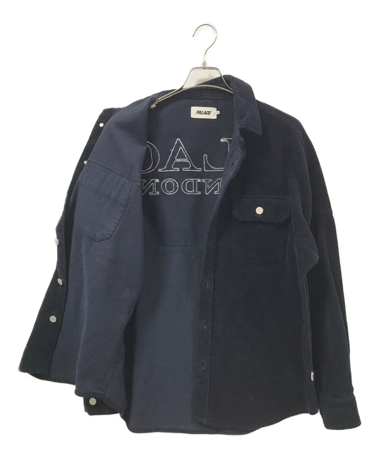 PALACE (パレス) WASHED DROP SHOULDER CORD SHIRT ネイビー サイズ:Ｍ