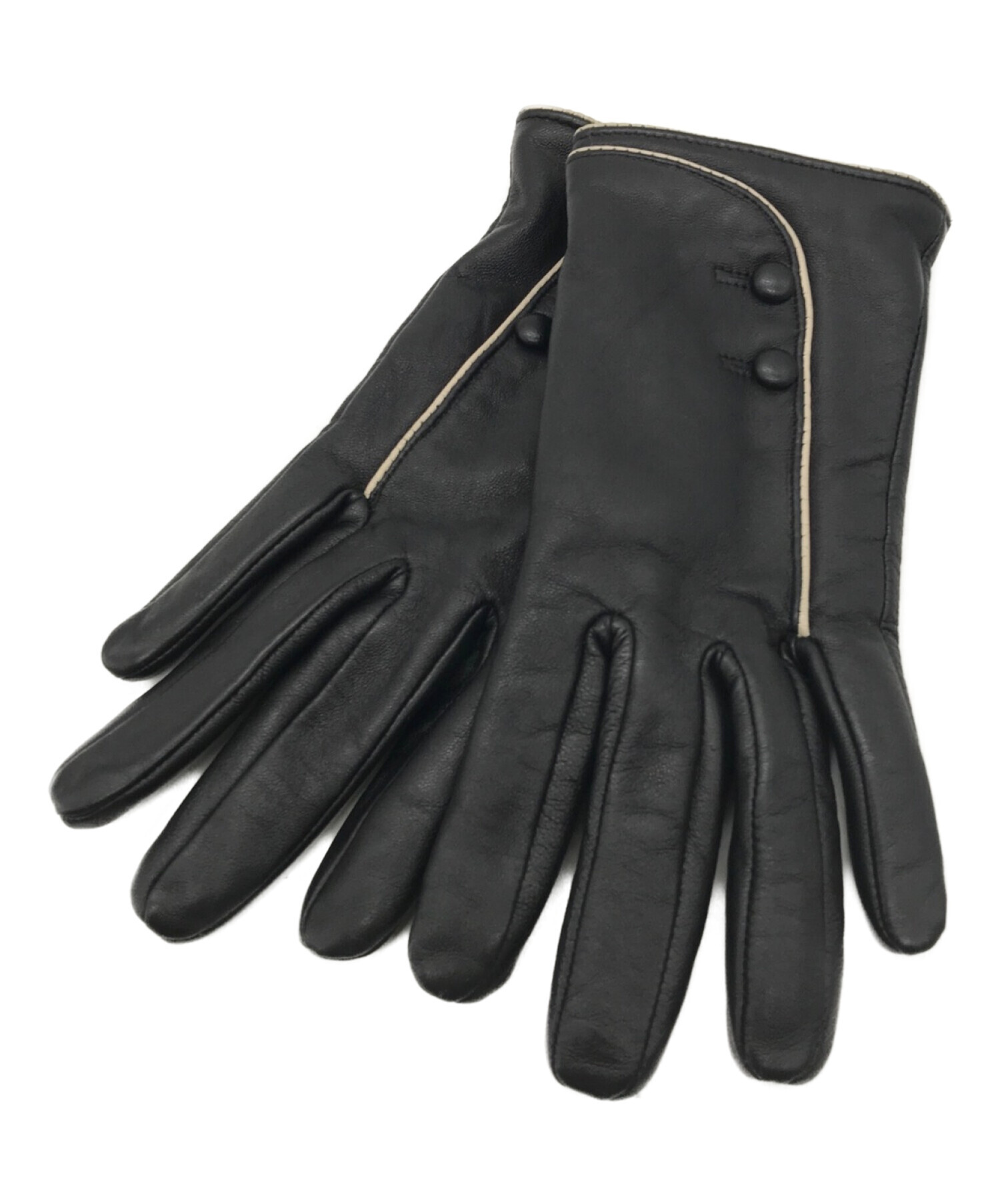 未使用の革手袋 GIVENCHY 黒 22cm - 小物
