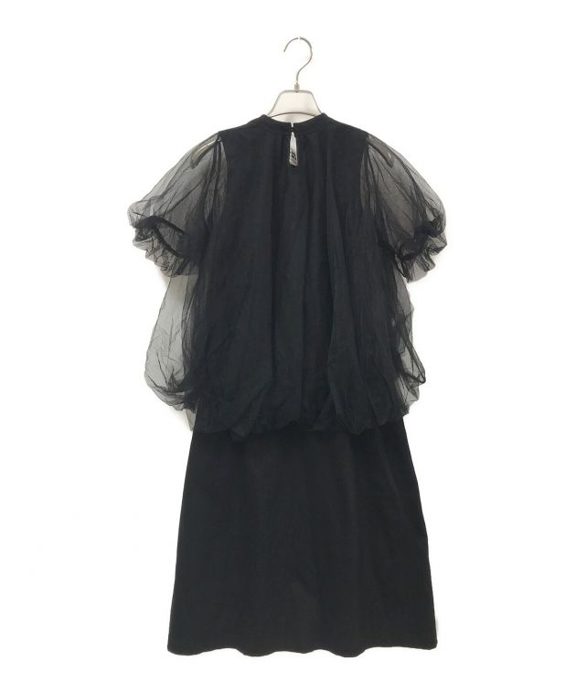 中古・古着通販】noir kei ninomiya (ノワール ケイ ニノミヤ) ノースリーブチュールワンピース ブラック  サイズ:XS｜ブランド・古着通販 トレファク公式【TREFAC FASHION】スマホサイト