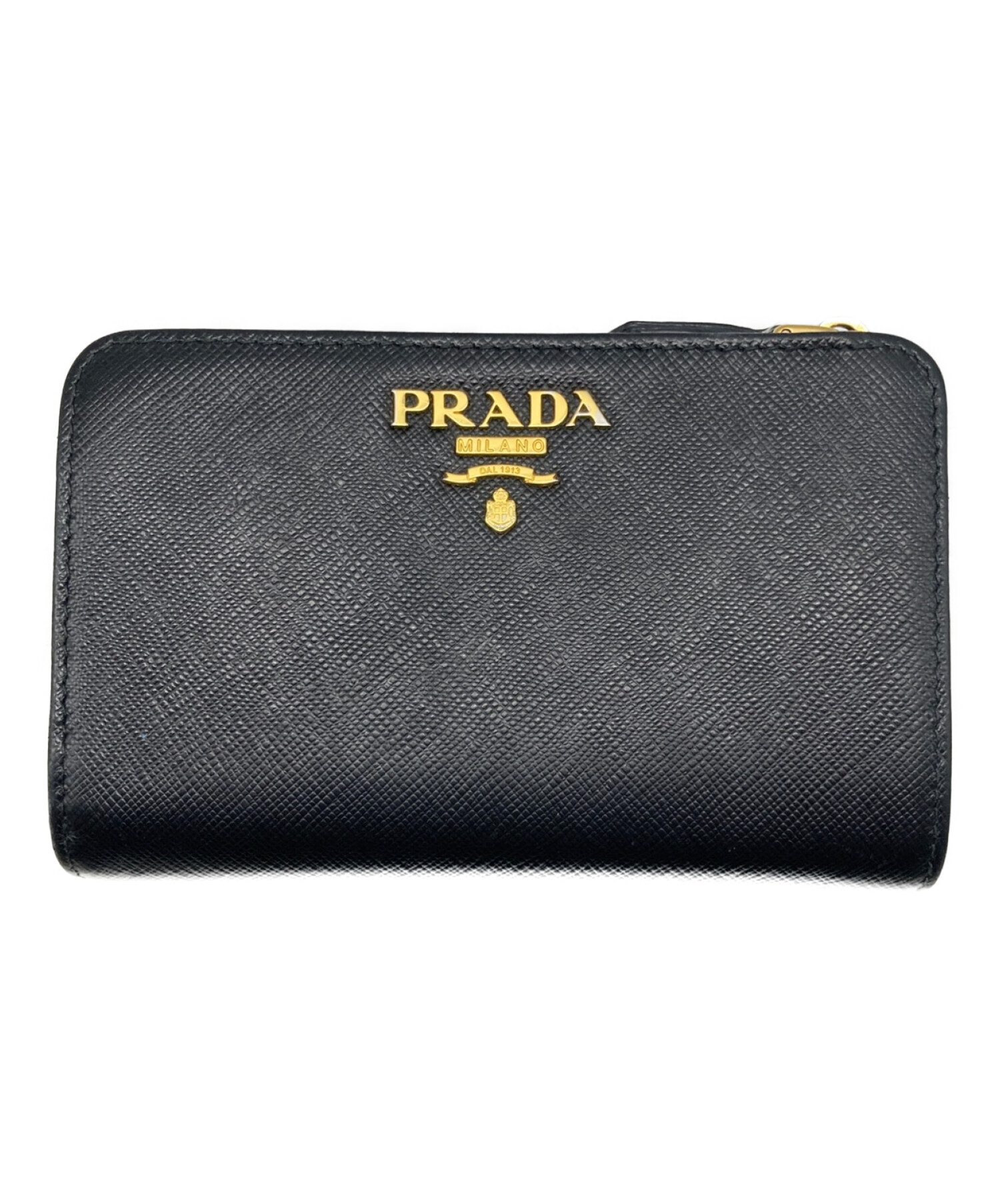 中古・古着通販】PRADA (プラダ) 2つ折り財布 ブラック｜ブランド