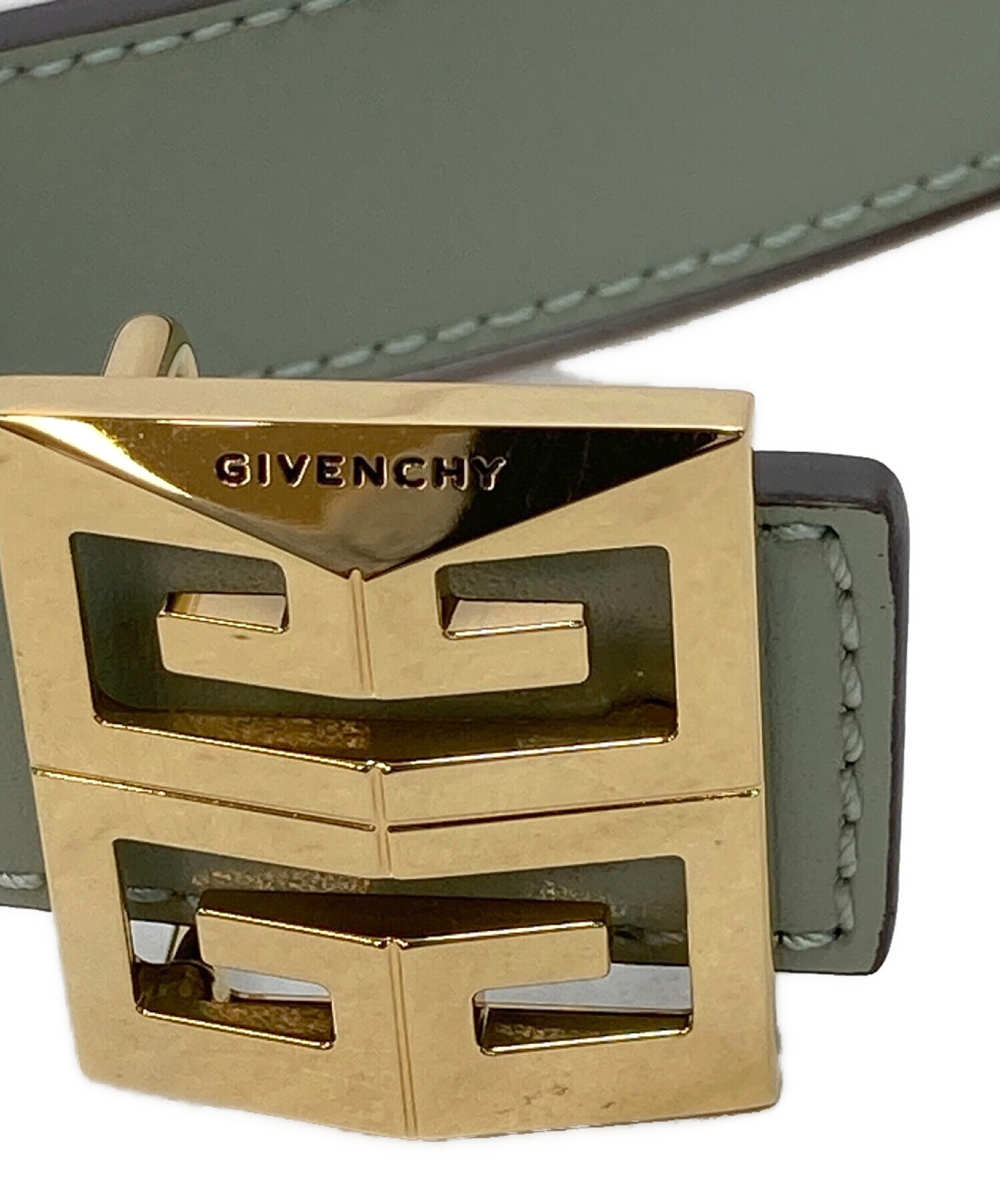 GIVENCHY (ジバンシィ) 4G レザー リバーシブルベルト グリーン