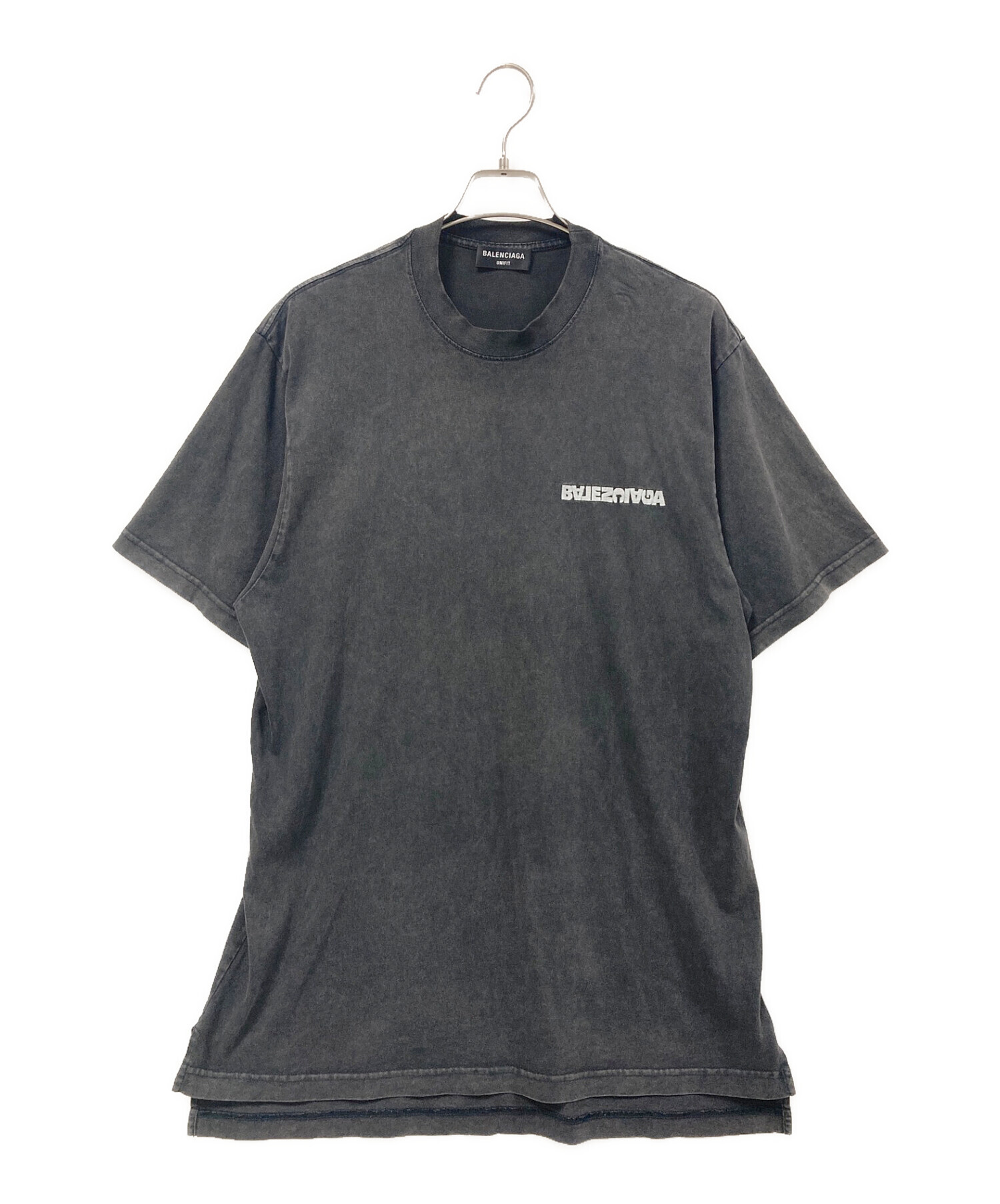 BALENCIAGA (バレンシアガ) ターンロゴオーバーサイズTシャツ ブラック サイズ:L