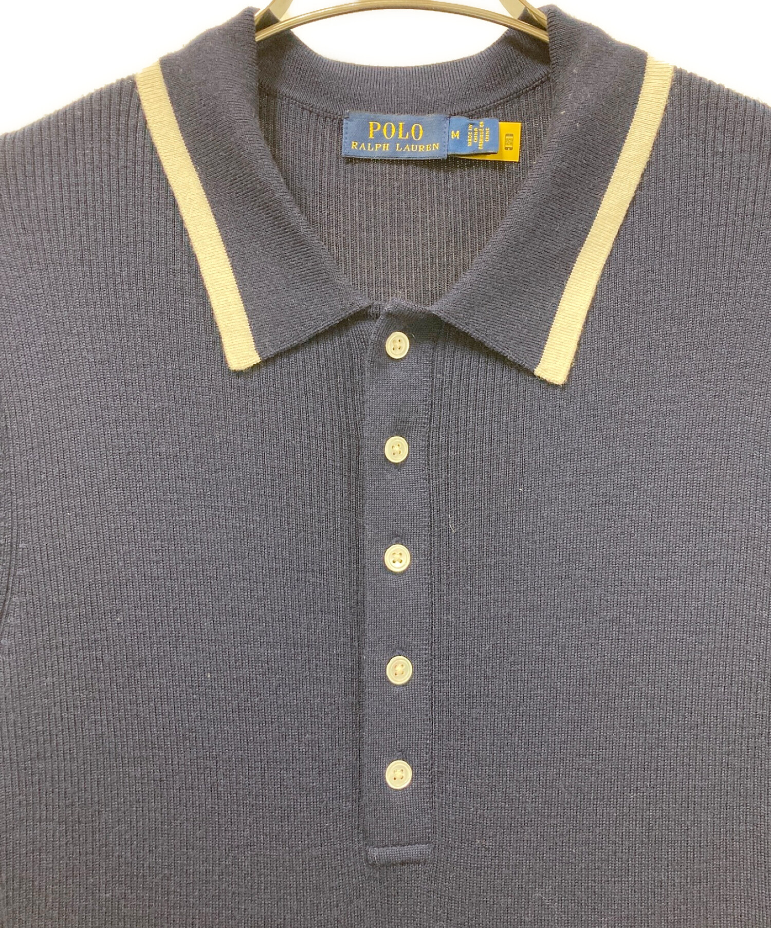 中古・古着通販】POLO RALPH LAUREN (ポロ・ラルフローレン) ニットプリーツポロワンピースドレス ネイビー  サイズ:Ｍ｜ブランド・古着通販 トレファク公式【TREFAC FASHION】スマホサイト