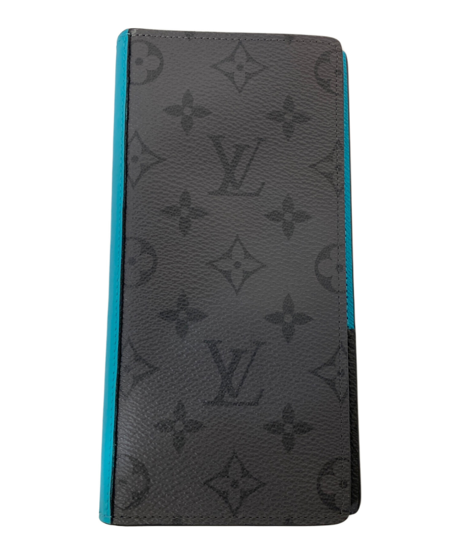 LOUIS VUITTON (ルイ ヴィトン) ポルトフォイユ・ブラザ NM/長財布 ブラック×ターコイズブルー