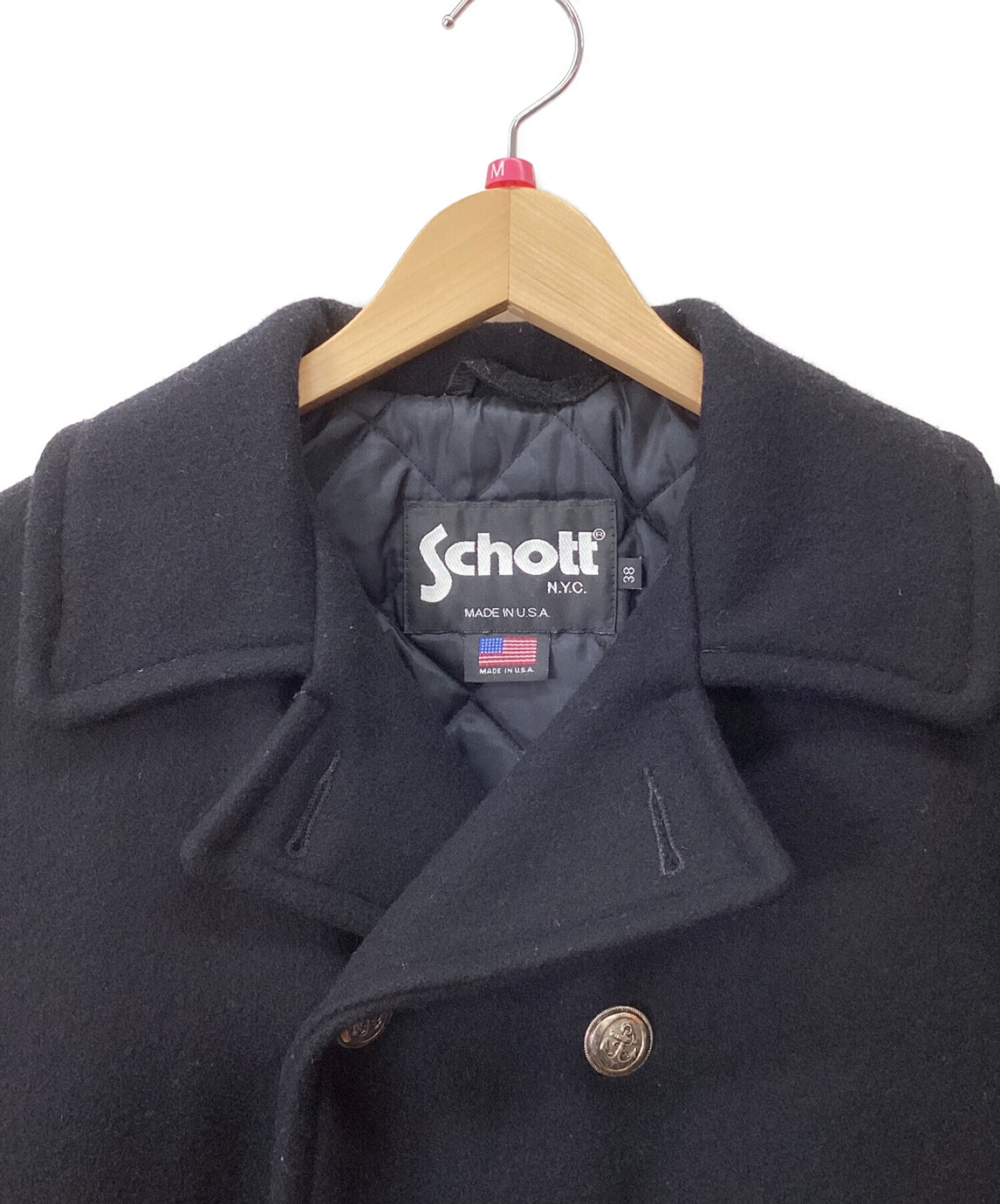 中古・古着通販】Schott (ショット) Pコート ブラック サイズ:38
