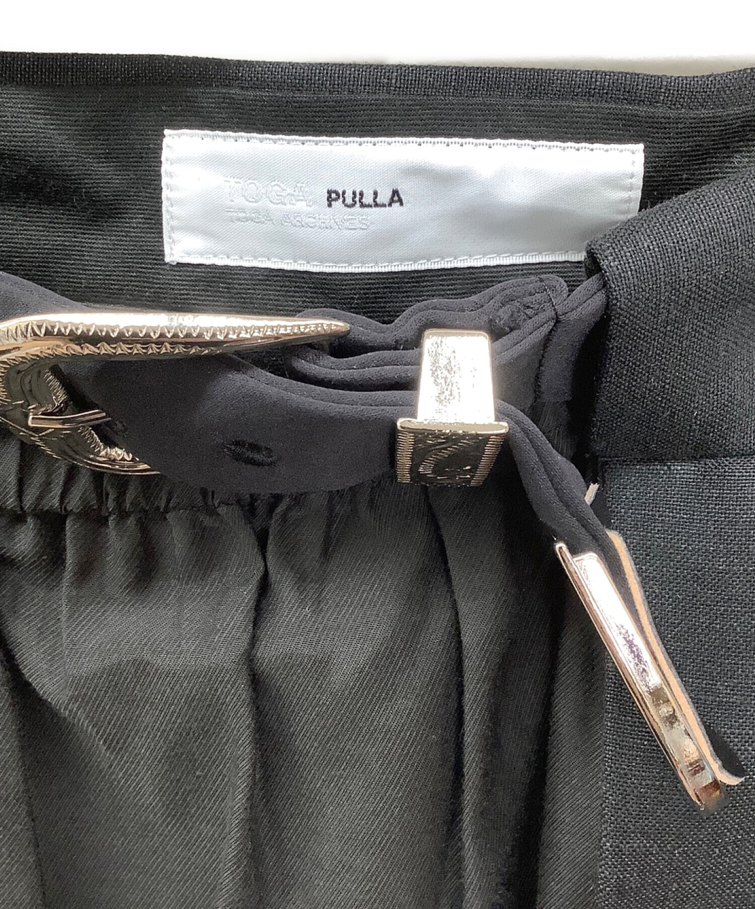 TOGA PULLA (トーガ プルラ) シャンブレーウールスカート ブラック サイズ:36