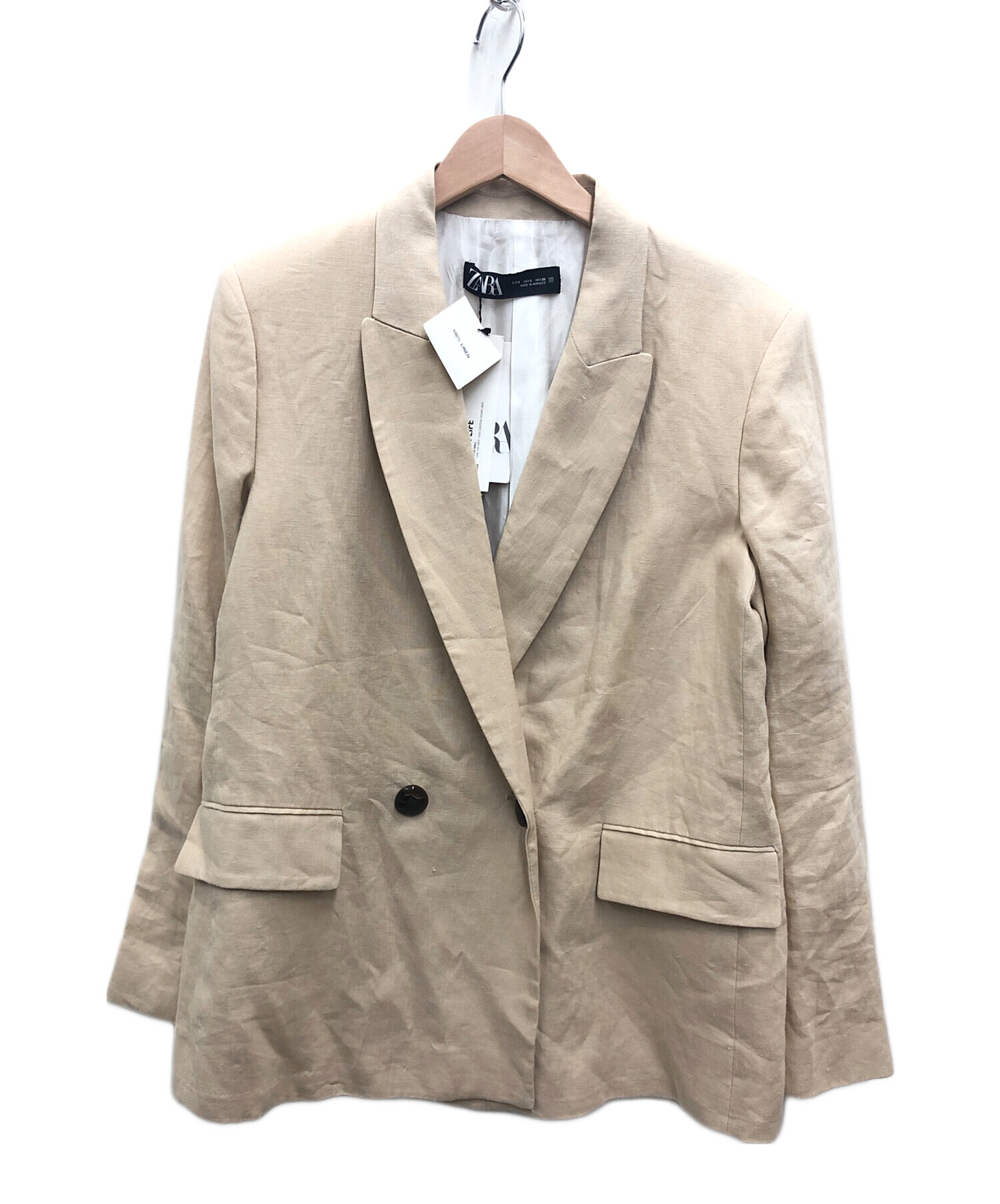 中古・古着通販】ZARA (ザラ) テーラードジャケット ベージュ サイズ:S 未使用品｜ブランド・古着通販 トレファク公式【TREFAC  FASHION】スマホサイト