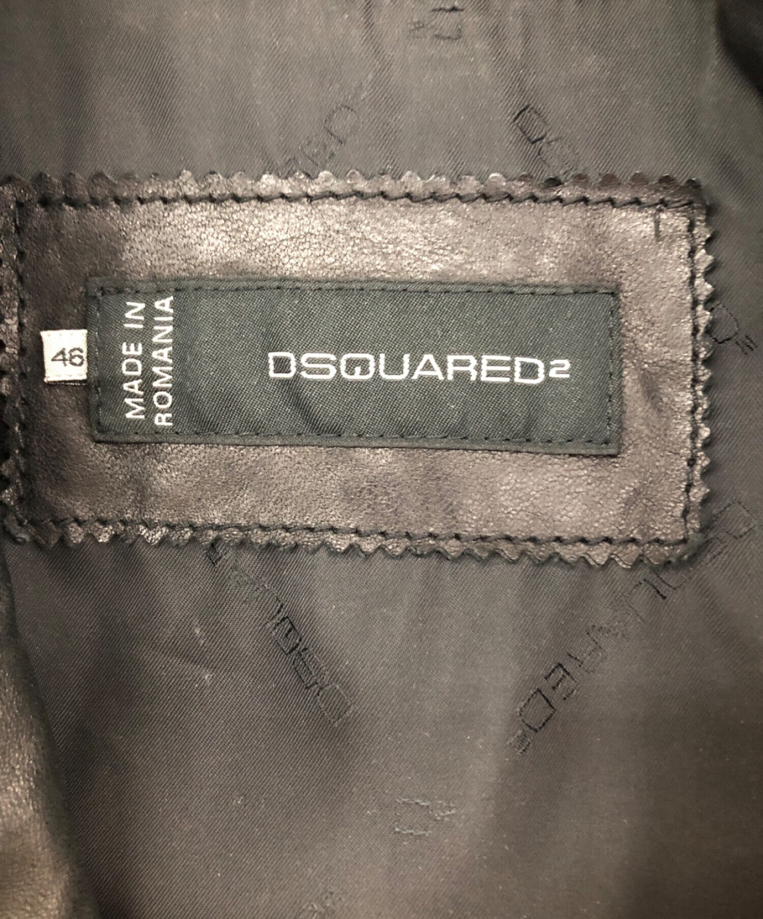 DSQUARED2 (ディースクエアード) ダブルライダースジャケット ブラック サイズ:size46