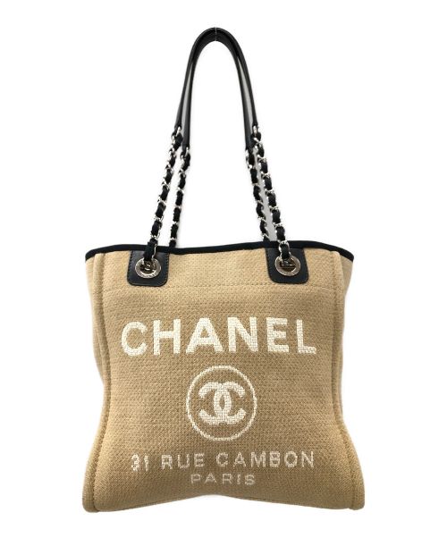 中古・古着通販】CHANEL (シャネル) キャンバストートバッグ ベージュ