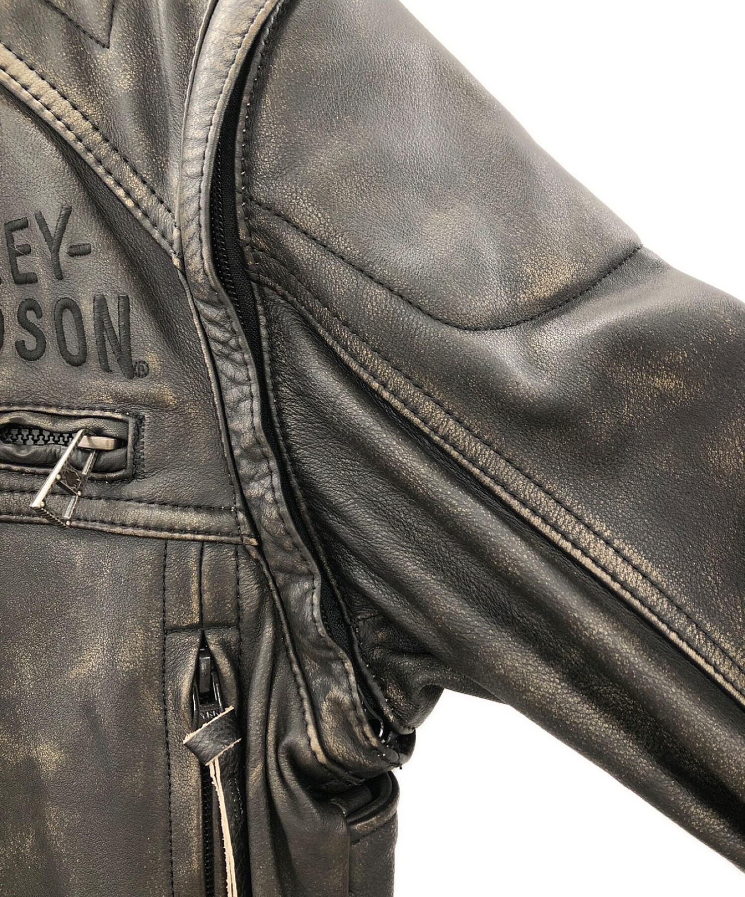 HARLEY-DAVIDSON (ハーレーダビッドソン) シングルライダースジャケット ブラック サイズ:S